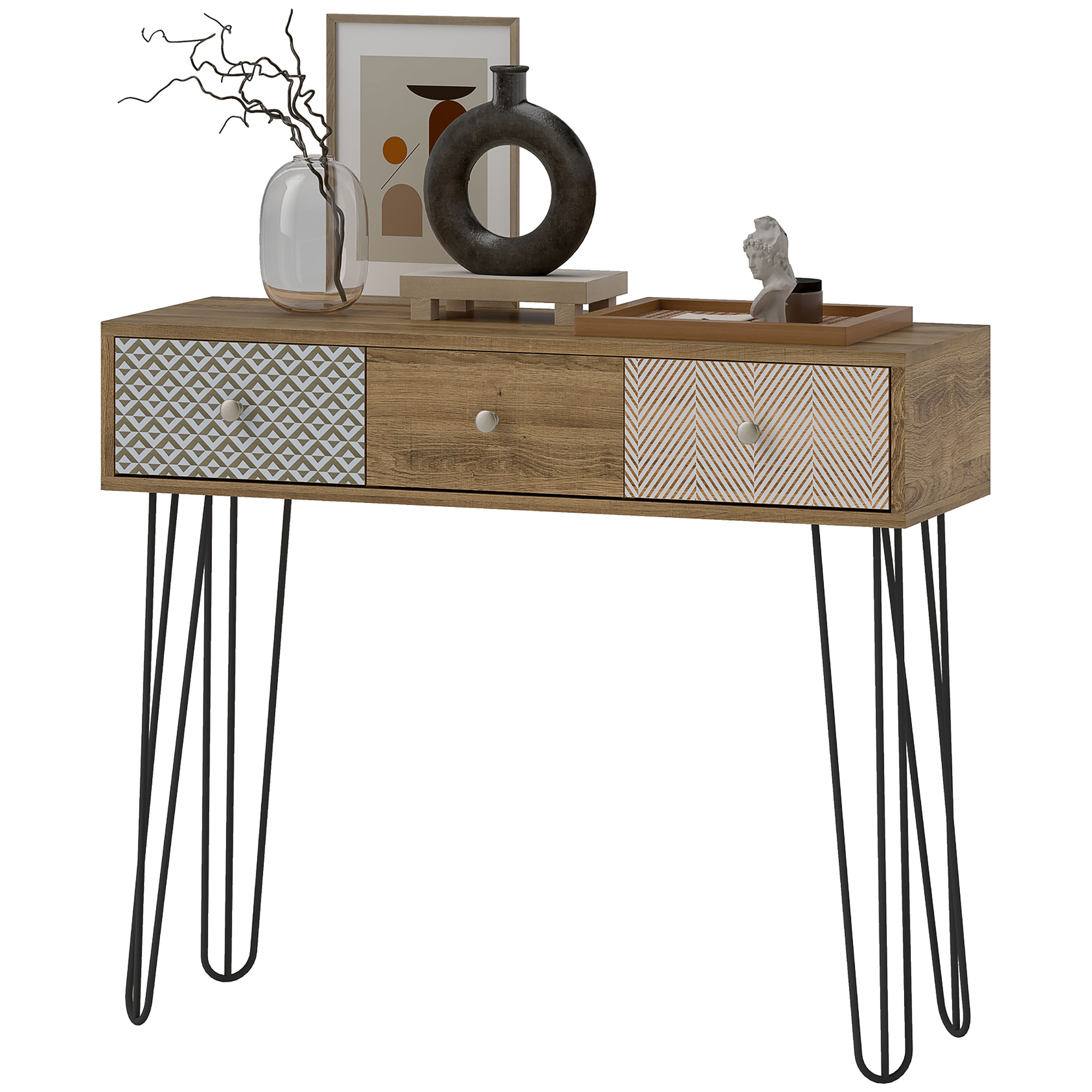 Table console à 3 tiroirs Irovami - vue complète