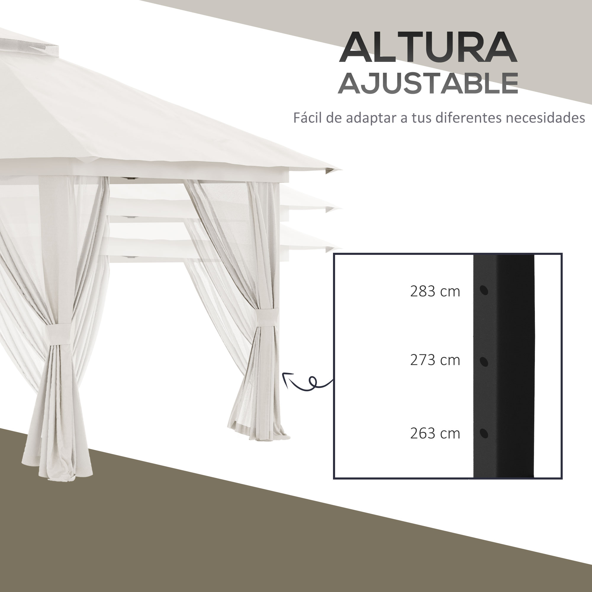 Carpa Plegable Pop-up Con Altura Ajustable Protección Uv Doble Techo_voghion.com