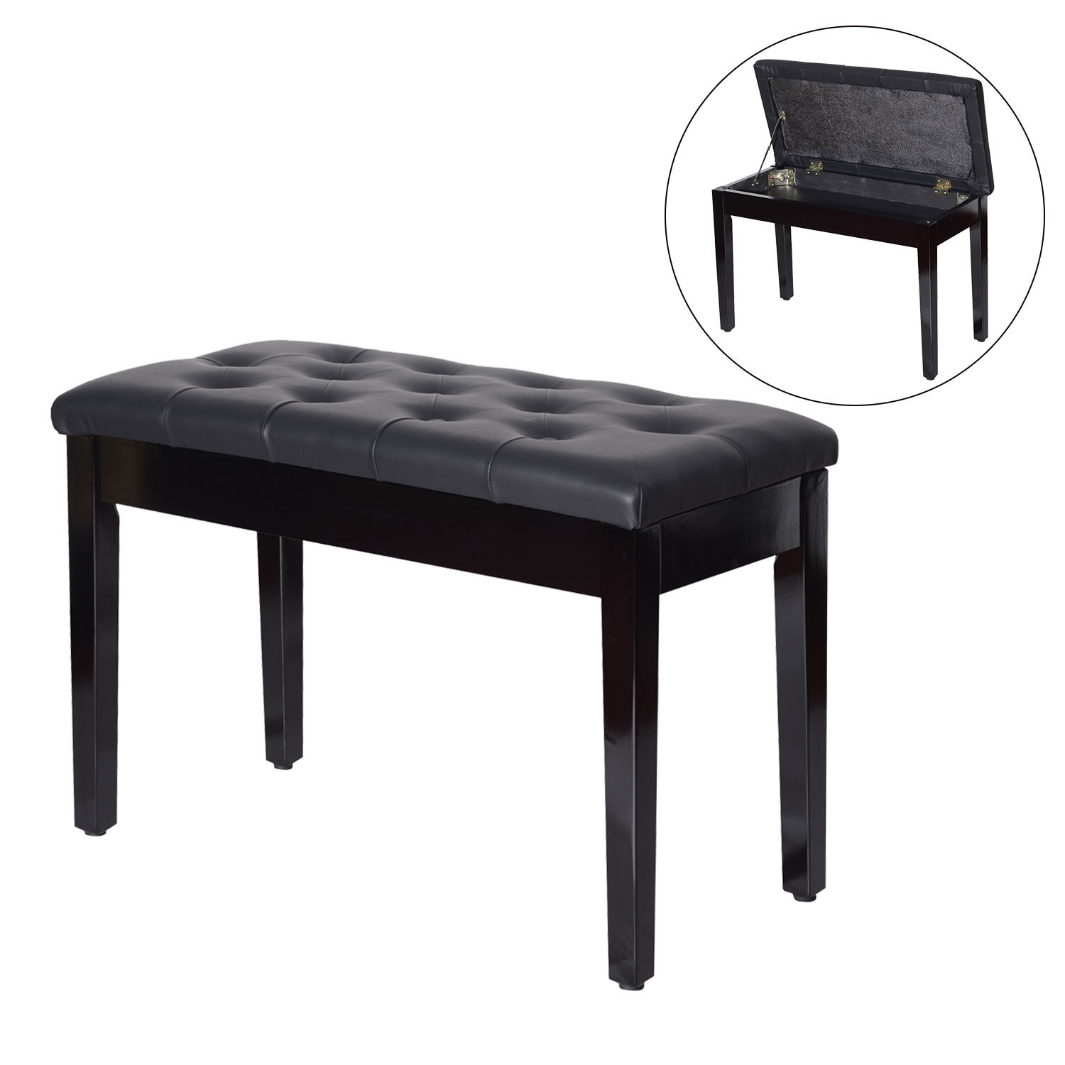 Banc de piano avec rangement et siège en similicuir_voghion.com