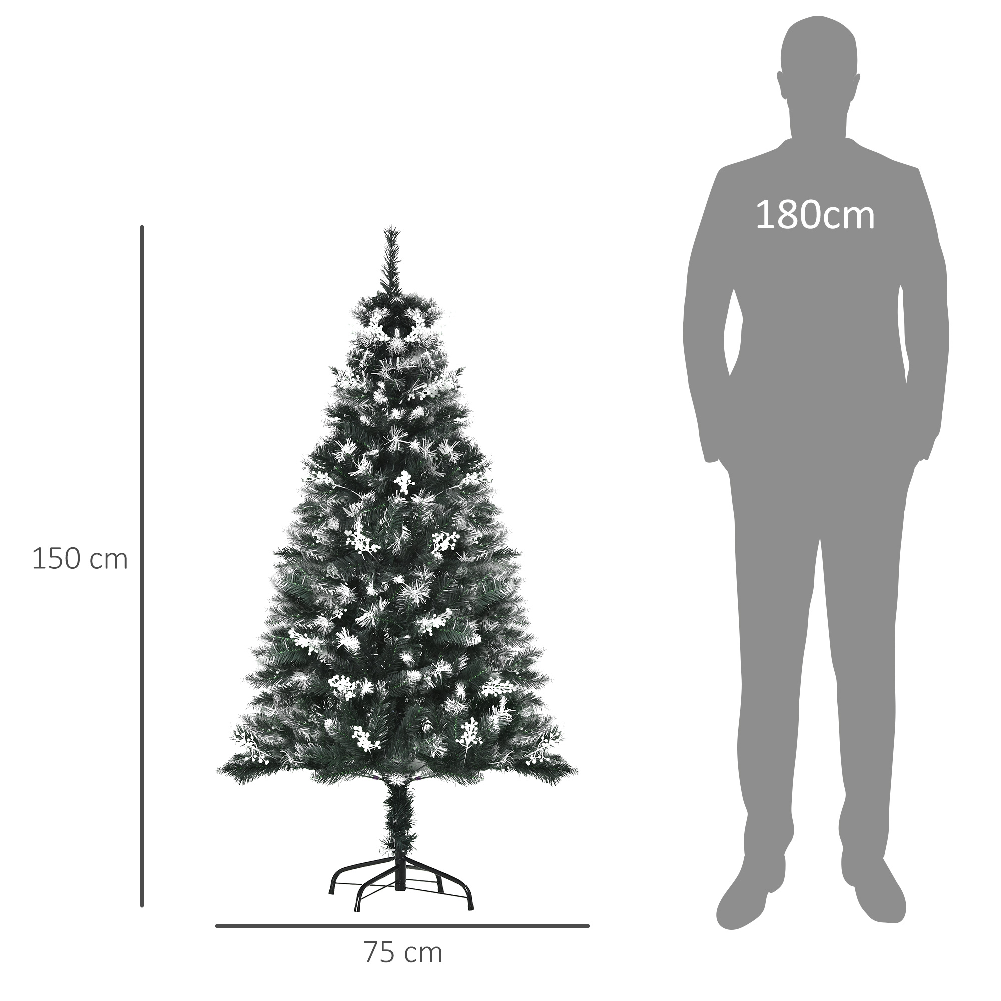 Albero di natale artificiale con base in acciaio e decorazioni_voghion.com