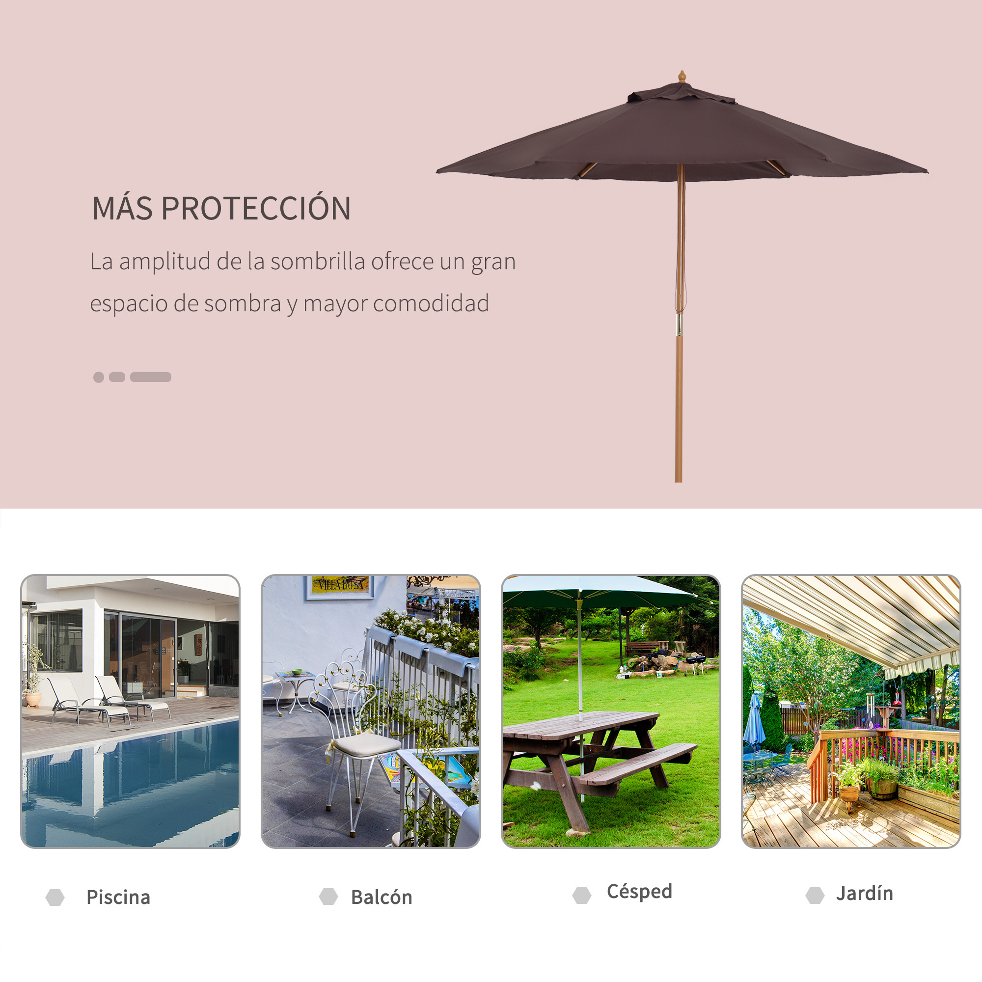 Parasol de terrasse pour jardin avec système de corde et baleines_voghion.com