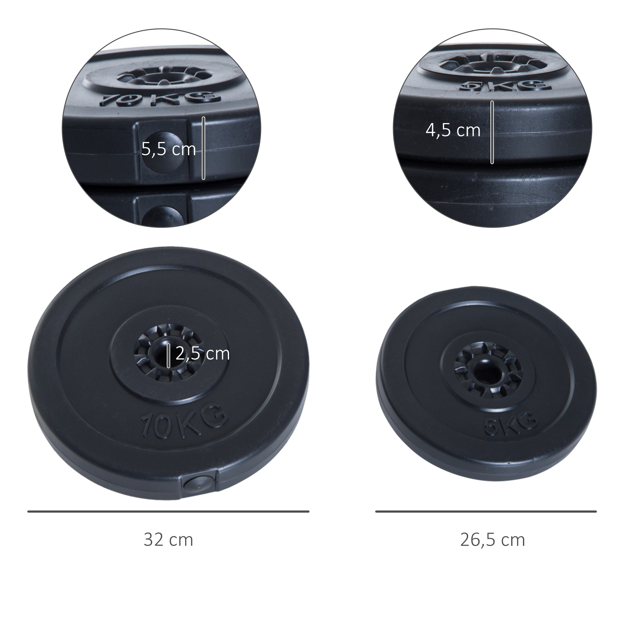 Juego De 4 Discos De Pesas De 2x5 Kg Y 2x10 Kg Juego De Placas De Pesas Con Agujero De Ø25 Mm Para Barra O Mancuernas Entrenamiento De Fuerza Levantamiento De Pesas_desvips.com