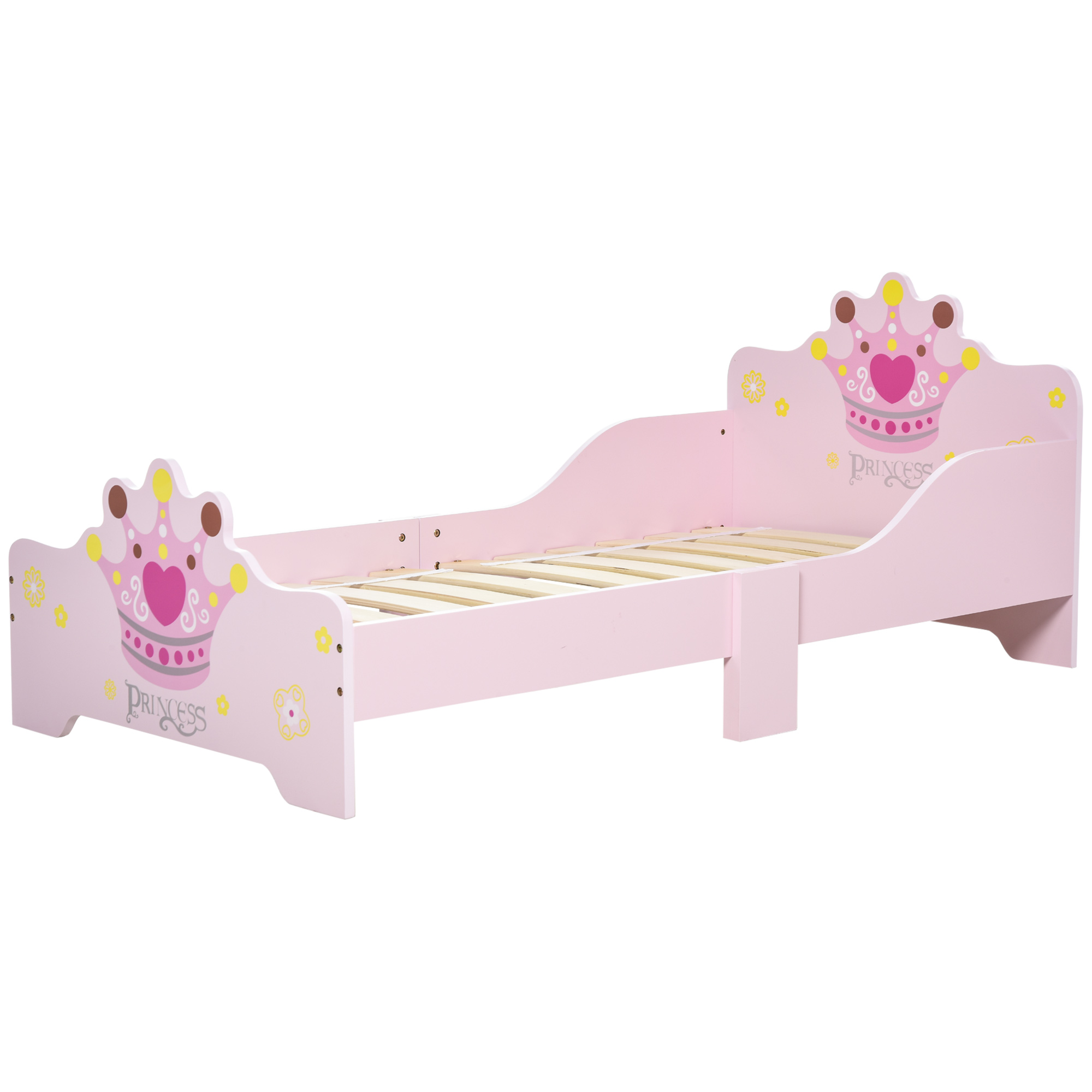 Toddler Crown Pattern Bed For Bedroom Pink_voghion.com