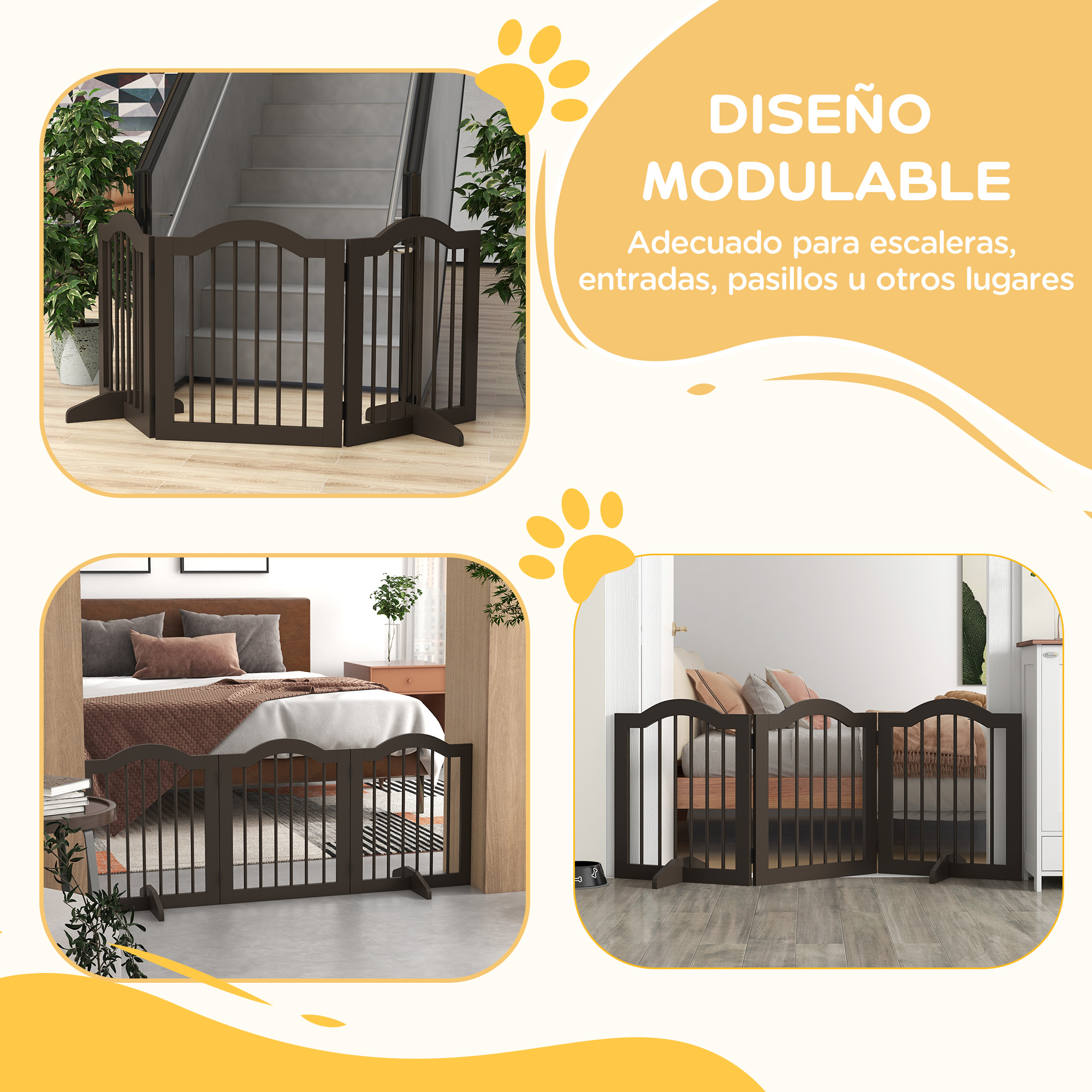 Barrera de seguridad plegable para perros pequeños 3 paneles_voghion.com