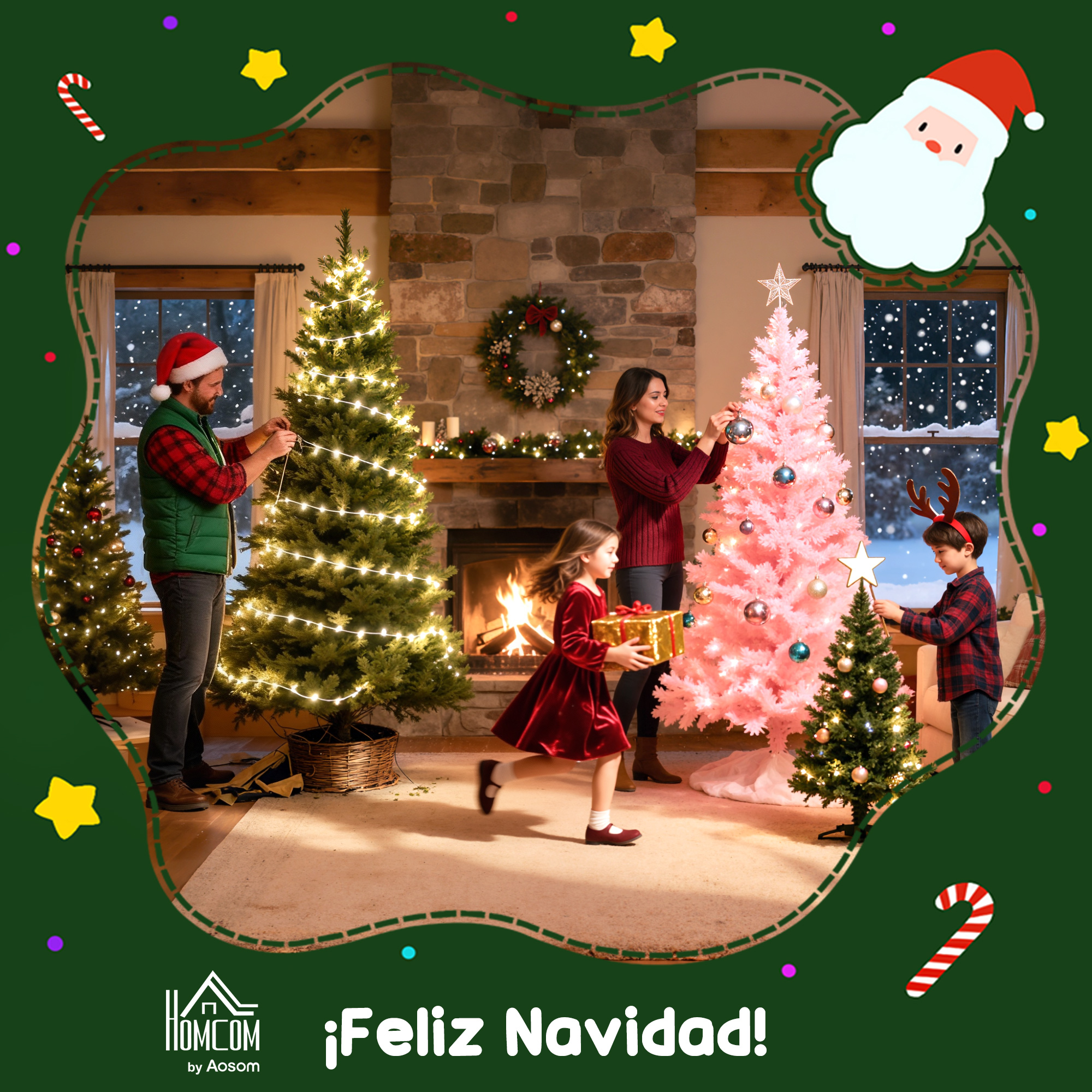 Artificial Christmas Tree With Led Lights And Fibre Optics_voghion.com