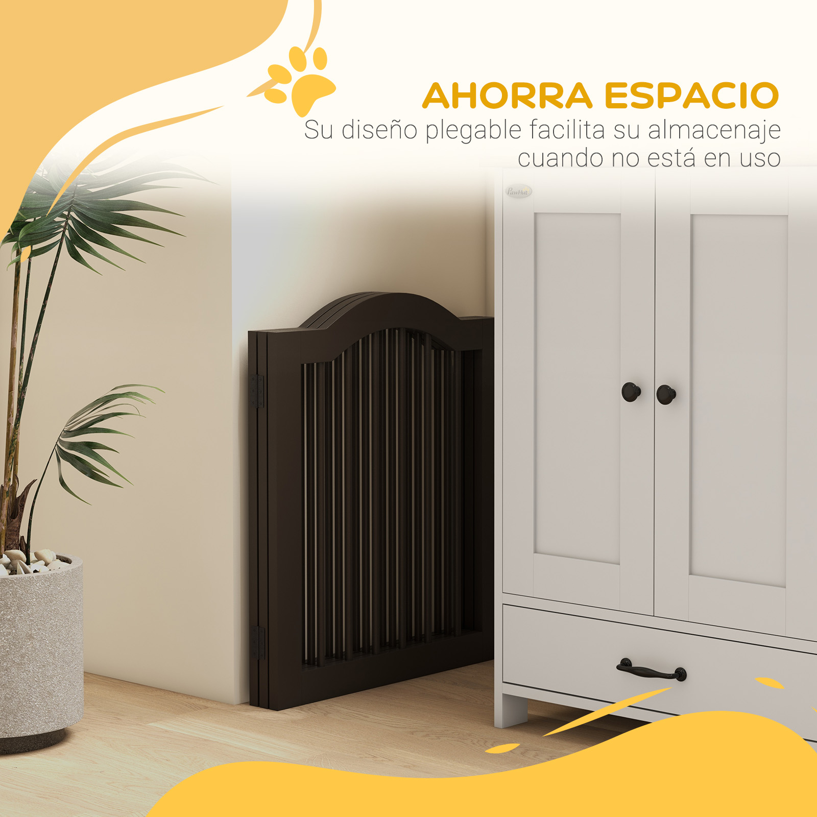 Barrera de seguridad plegable para perros pequeños 3 paneles_voghion.com
