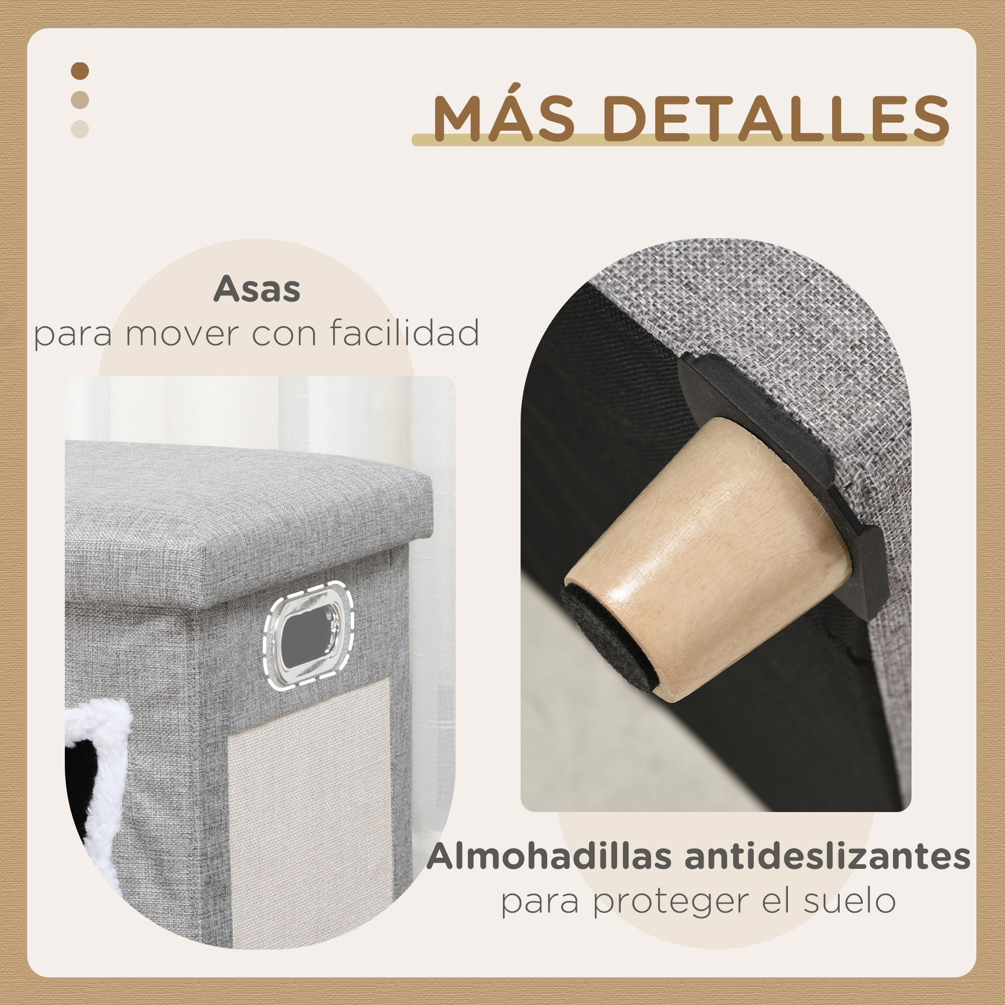 Cat Bed With Scratching Pad And Hanging Toy Removable Cushion_voghion.com