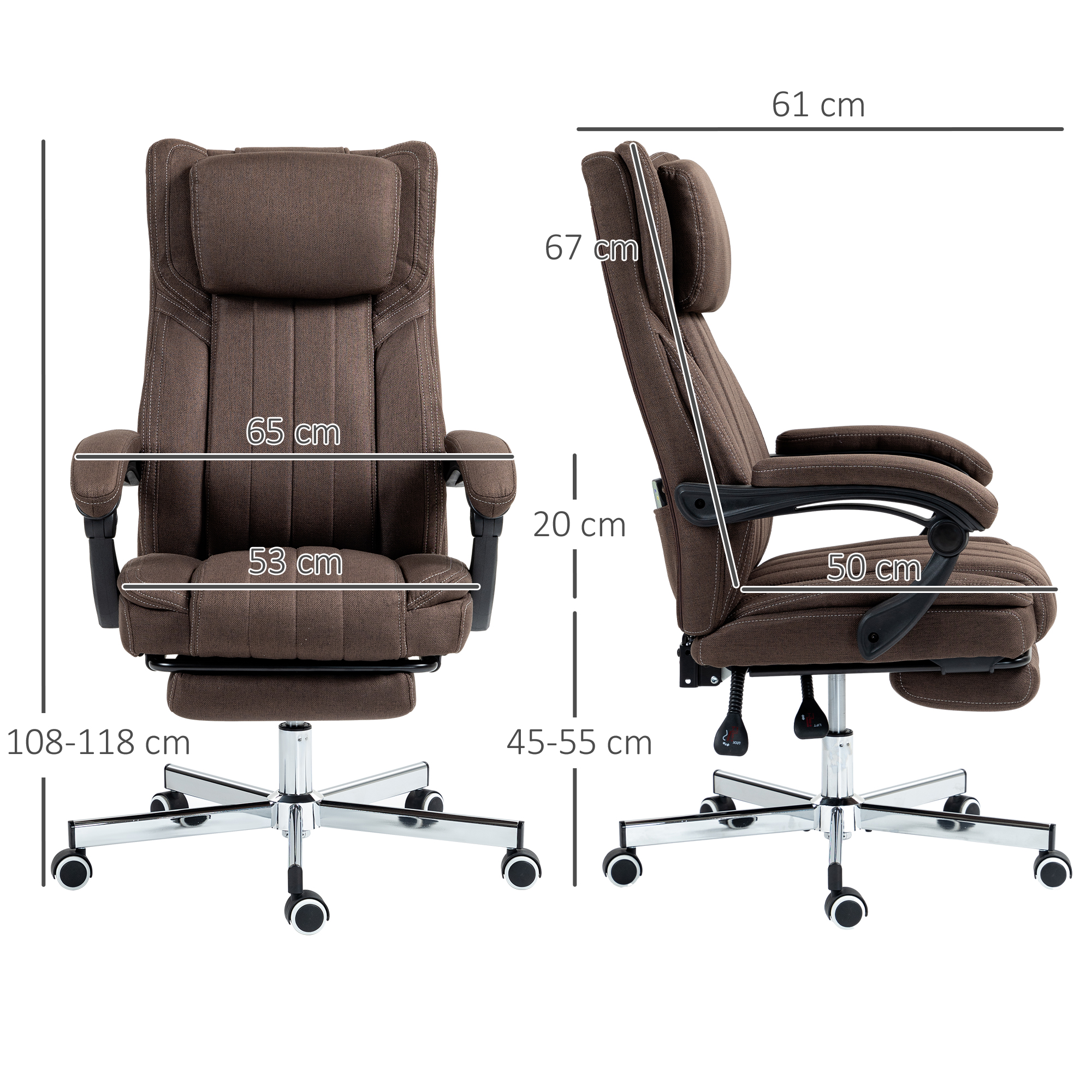 Ergonomic Massage Office Chair With Adjustable Height And Remote_voghion.com