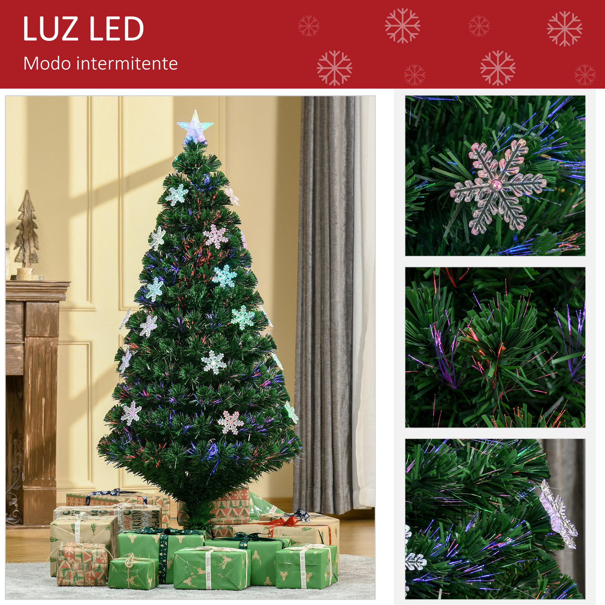 Artificial Christmas Tree With Led Lights And Fibre Optics_voghion.com