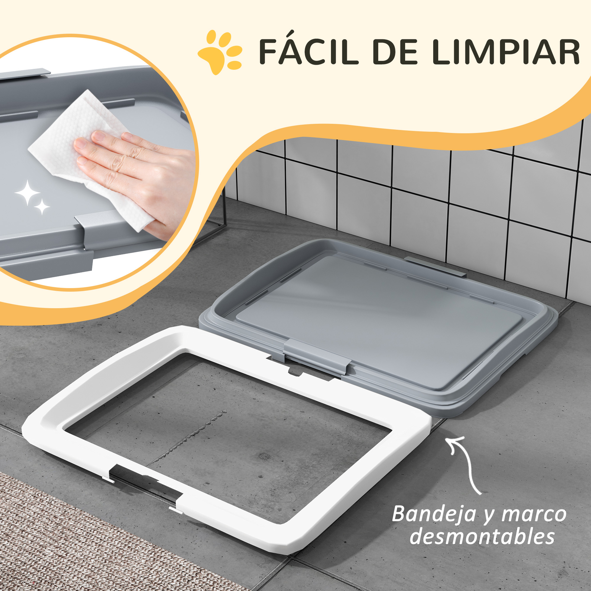 Toilettes pour chiens et chiots avec bac d'entraînement gris_voghion.com