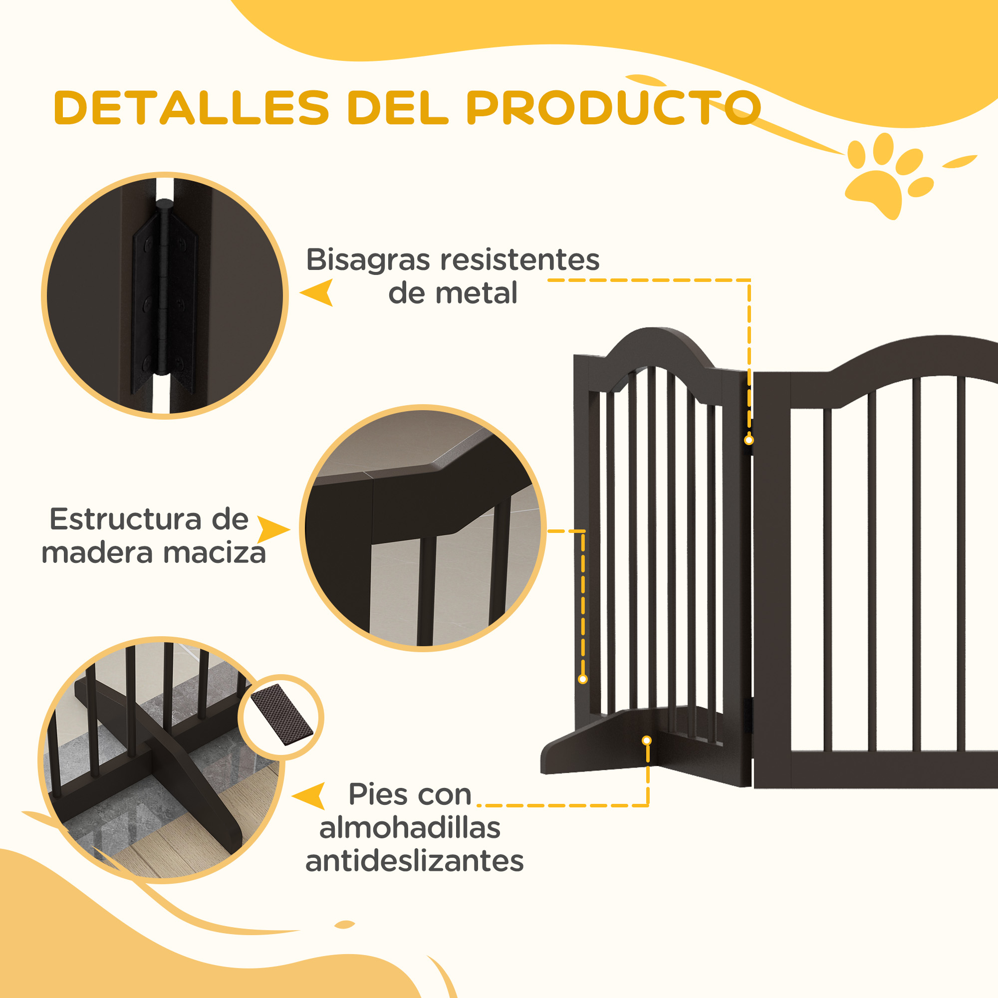 Barrera de seguridad plegable para perros pequeños 3 paneles_voghion.com