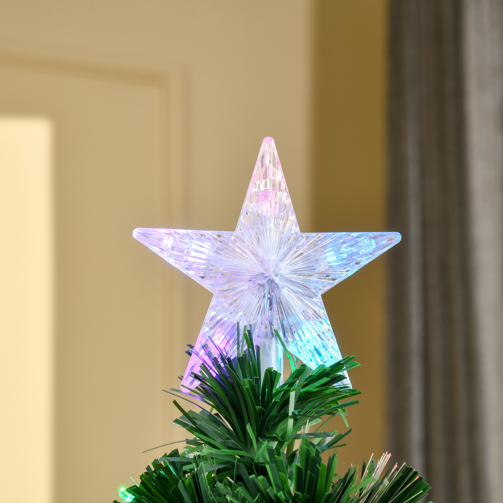 Artificial Christmas Tree With Led Lights And Fibre Optics_voghion.com