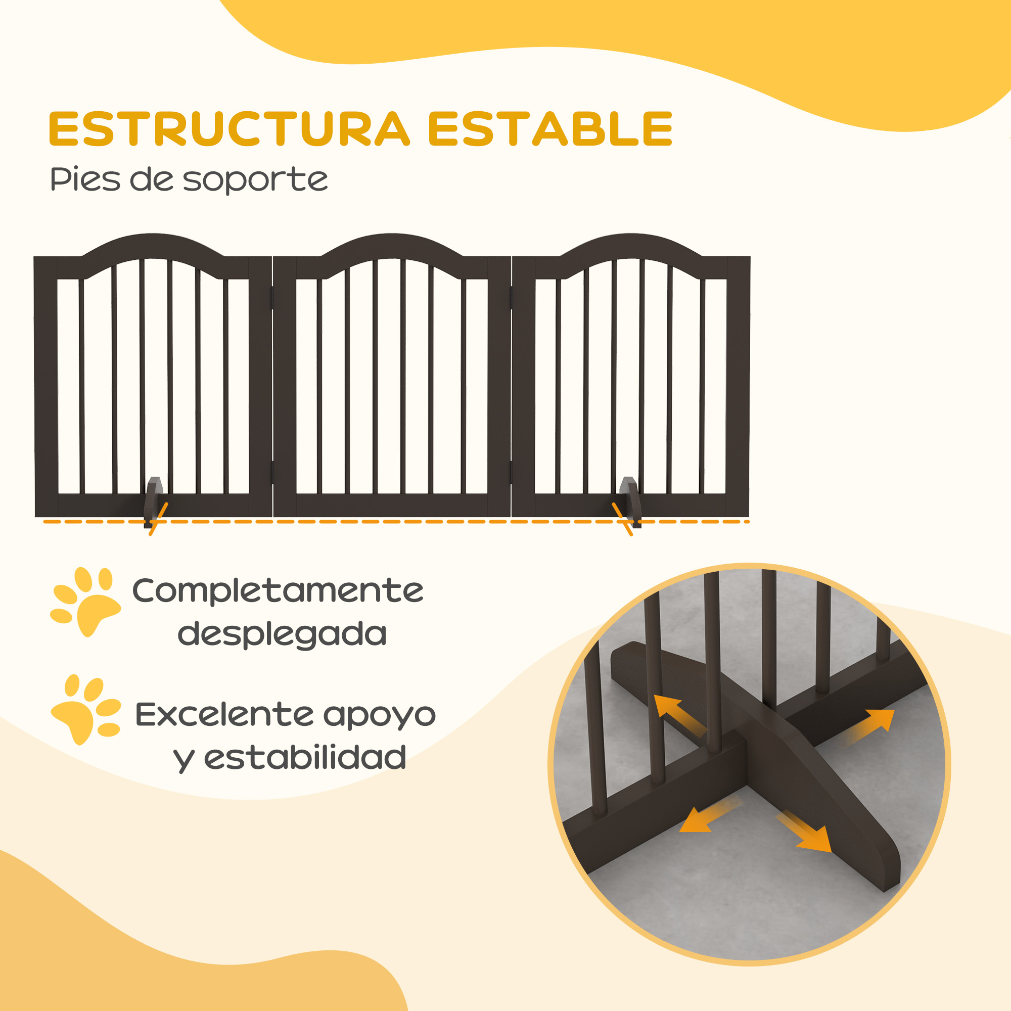 Barrera de seguridad plegable para perros pequeños 3 paneles_voghion.com