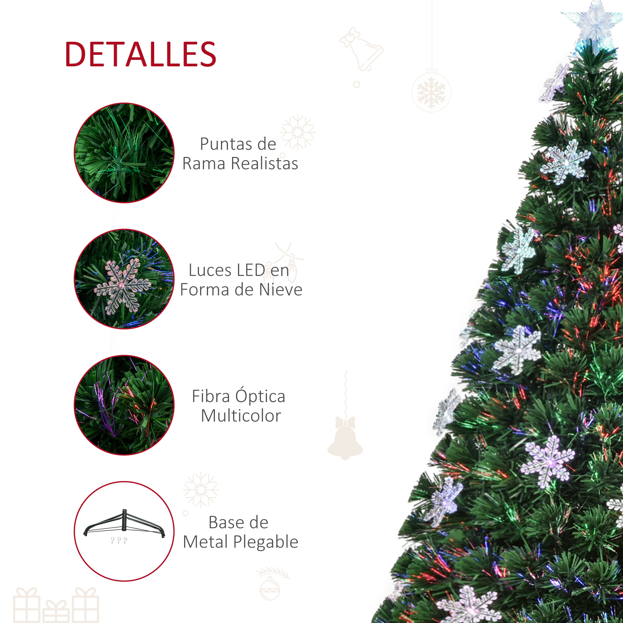 Artificial Christmas Tree With Led Lights And Fibre Optics_voghion.com
