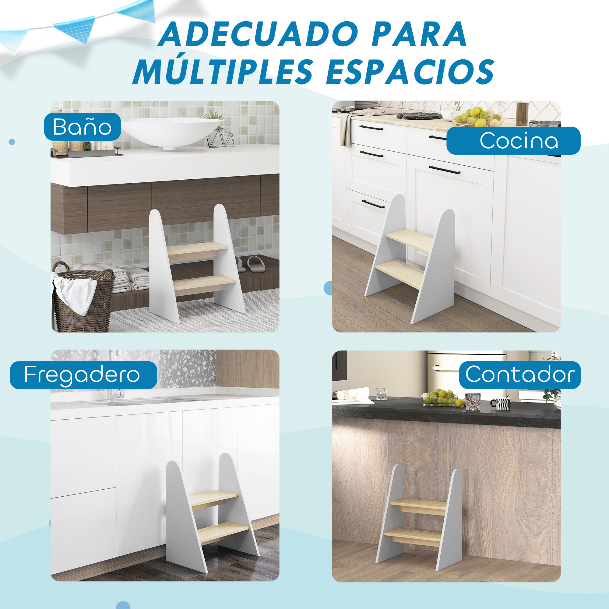 Toddler Step Stool Learning Tower Two Tier For Kitchen Bathroom_voghion.com