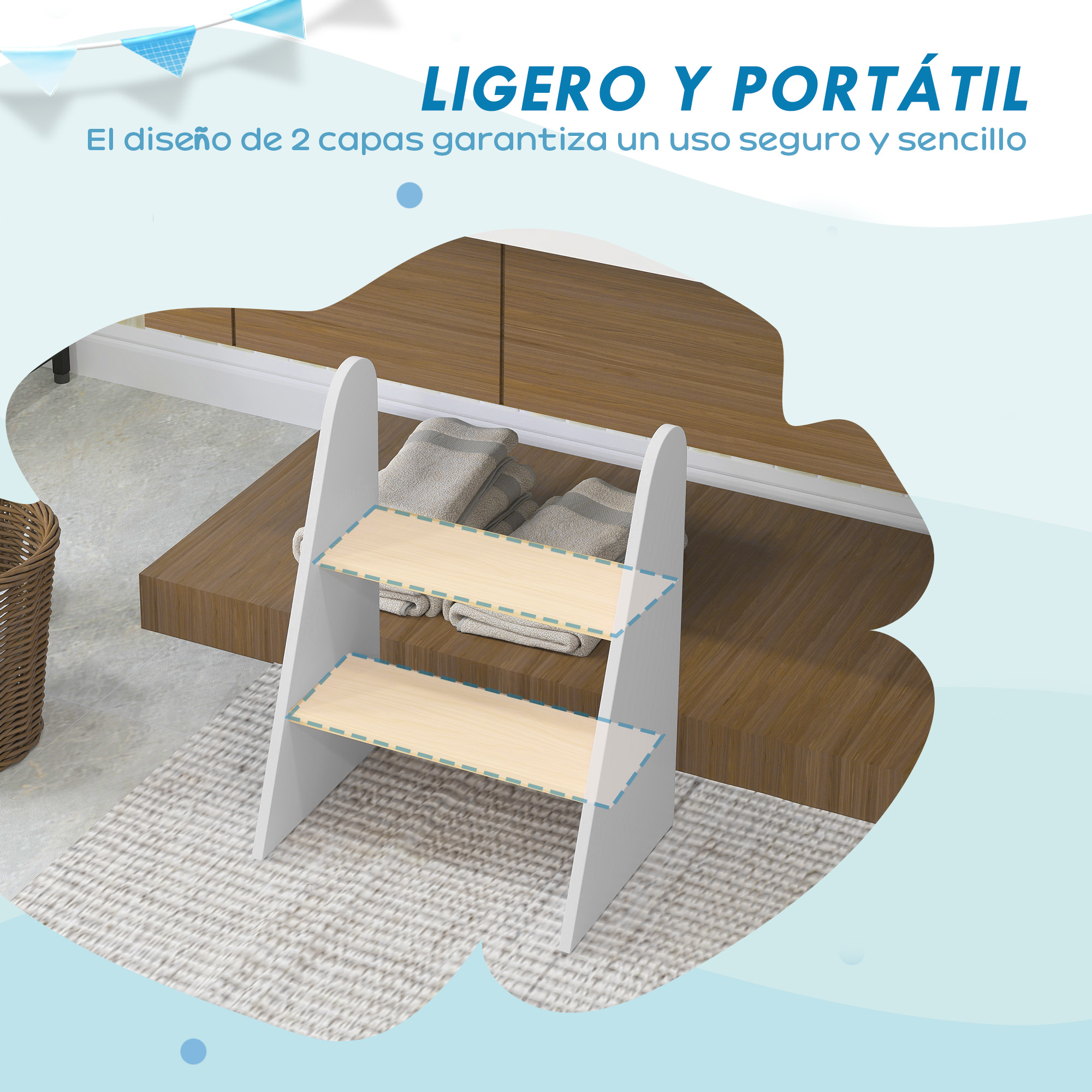 Toddler Step Stool Learning Tower Two Tier For Kitchen Bathroom_voghion.com