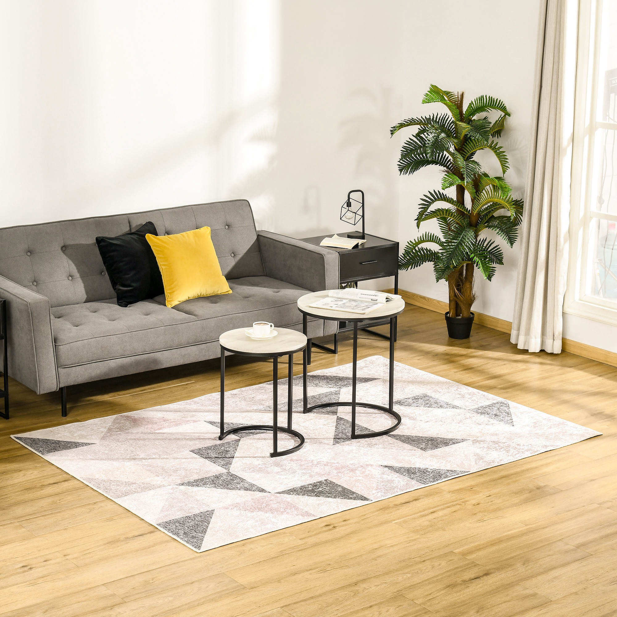 Moderner Wohnzimmerteppich Aus Samt Geometrischer Teppich In Grau_voghion.com
