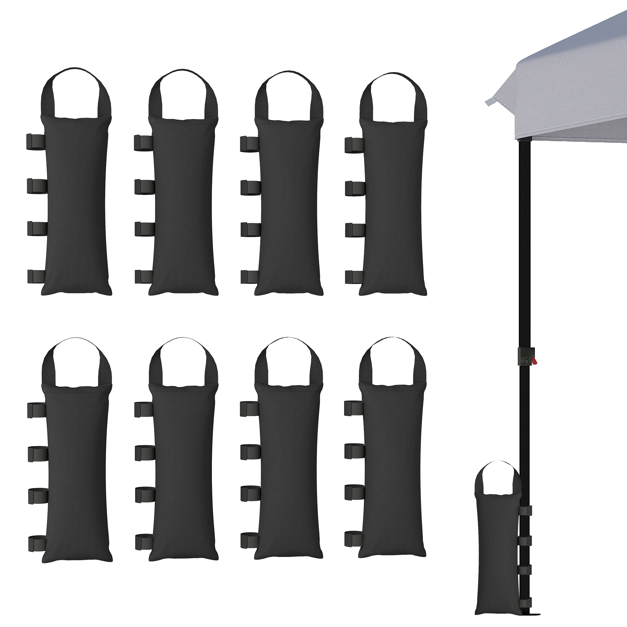 Pack De 8 Bolsas De Peso Para Carpa Bolsas De Arena De Tela Oxford 600D Para Patas De Toldo Sin Arena_voghion.com