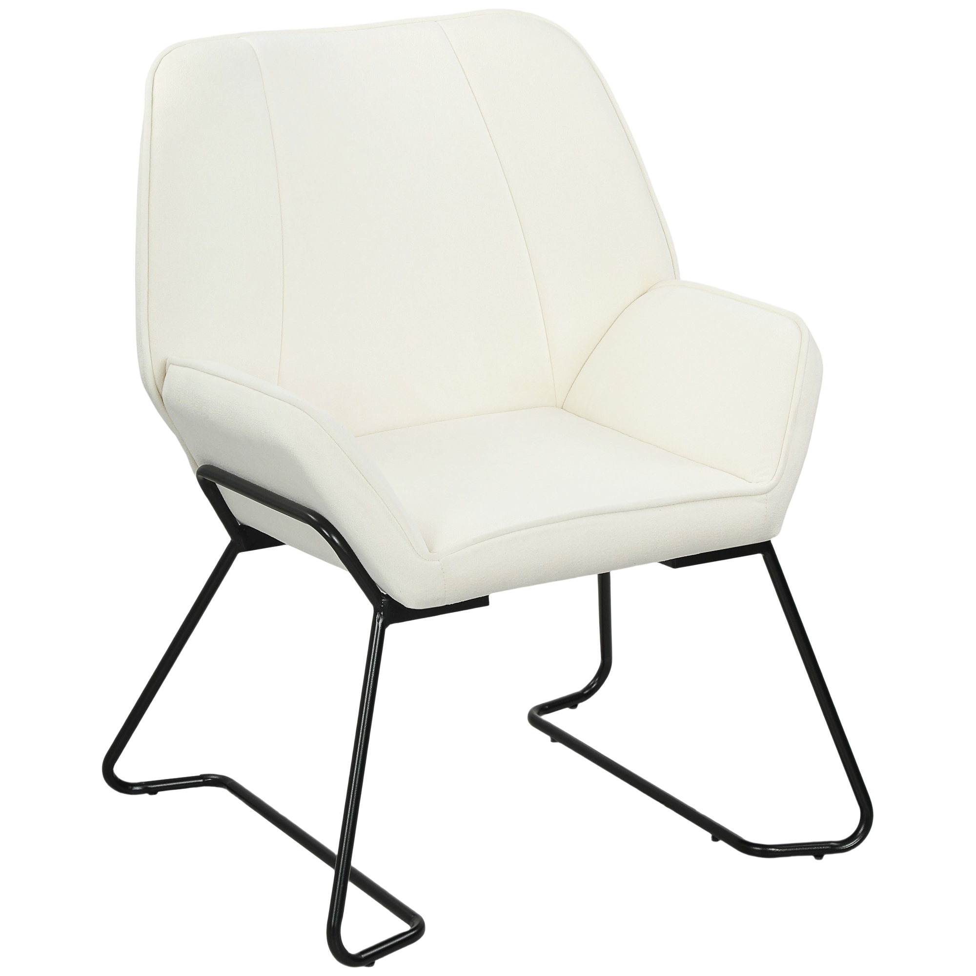 Fauteuil de salon velours crème