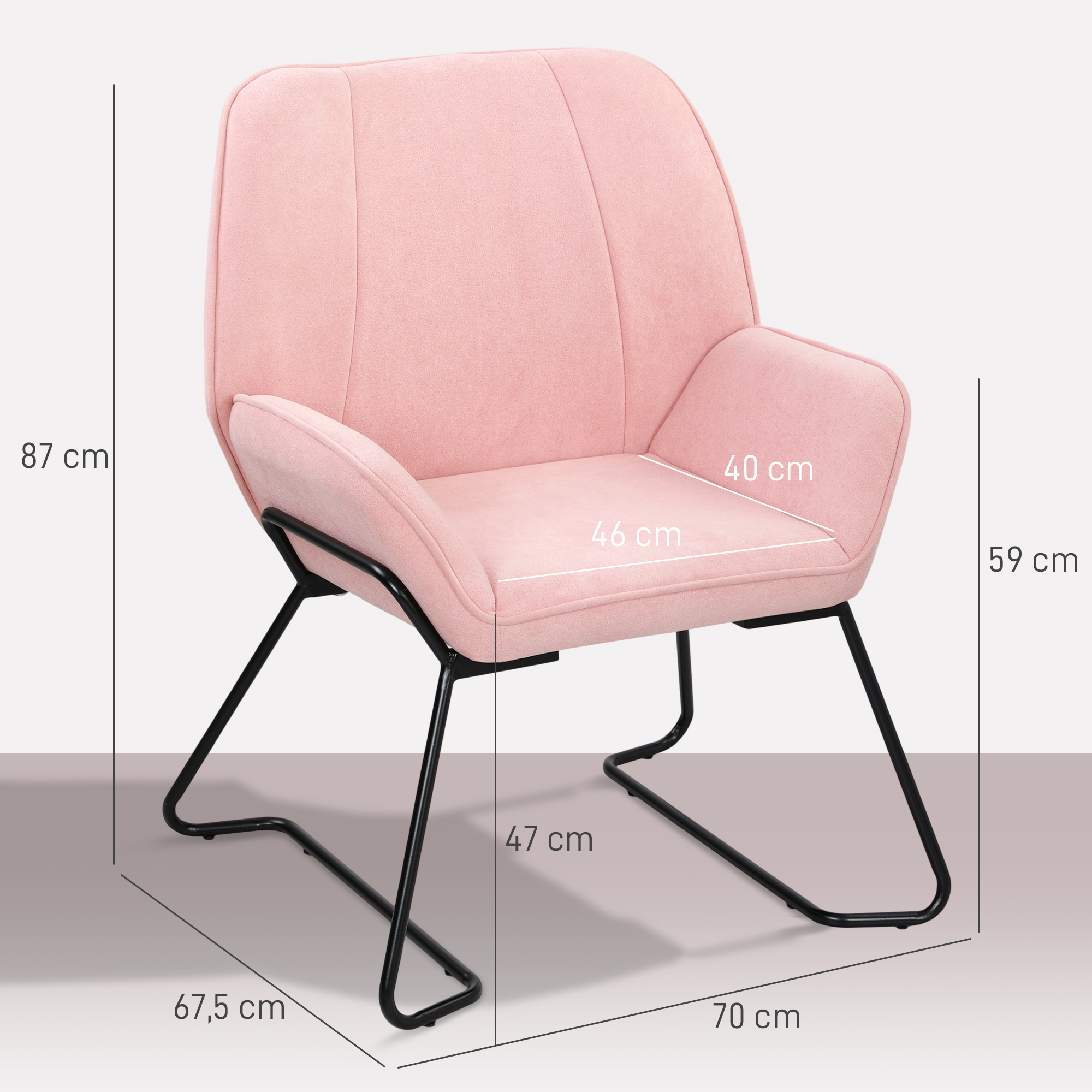 Fauteuil salon rose