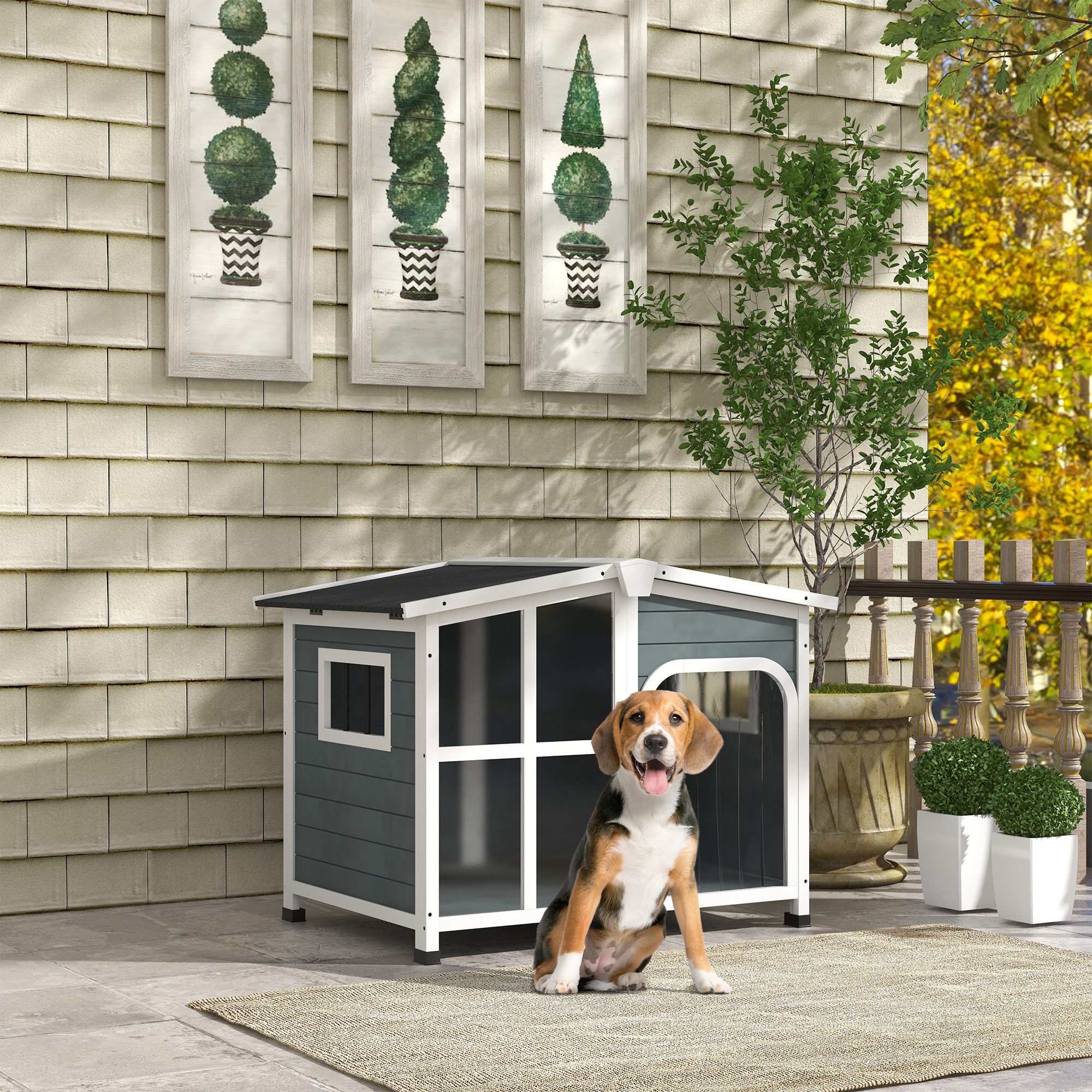 Niche pour petits chiens avec toit rabattable et fond amovible_voghion.com