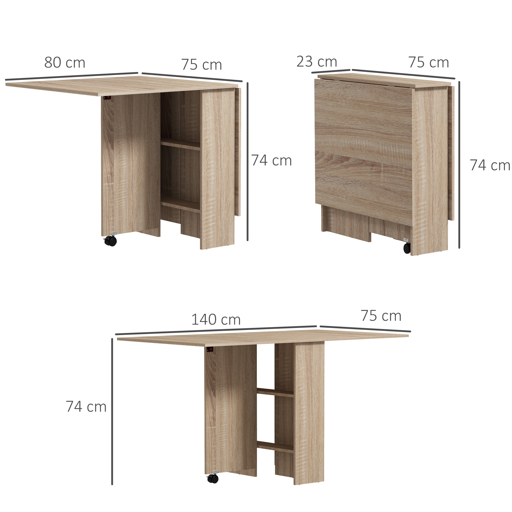 Mesa De Comedor Plegable De Madera Con Alas Abatibles Y Ruedas_voghion.com