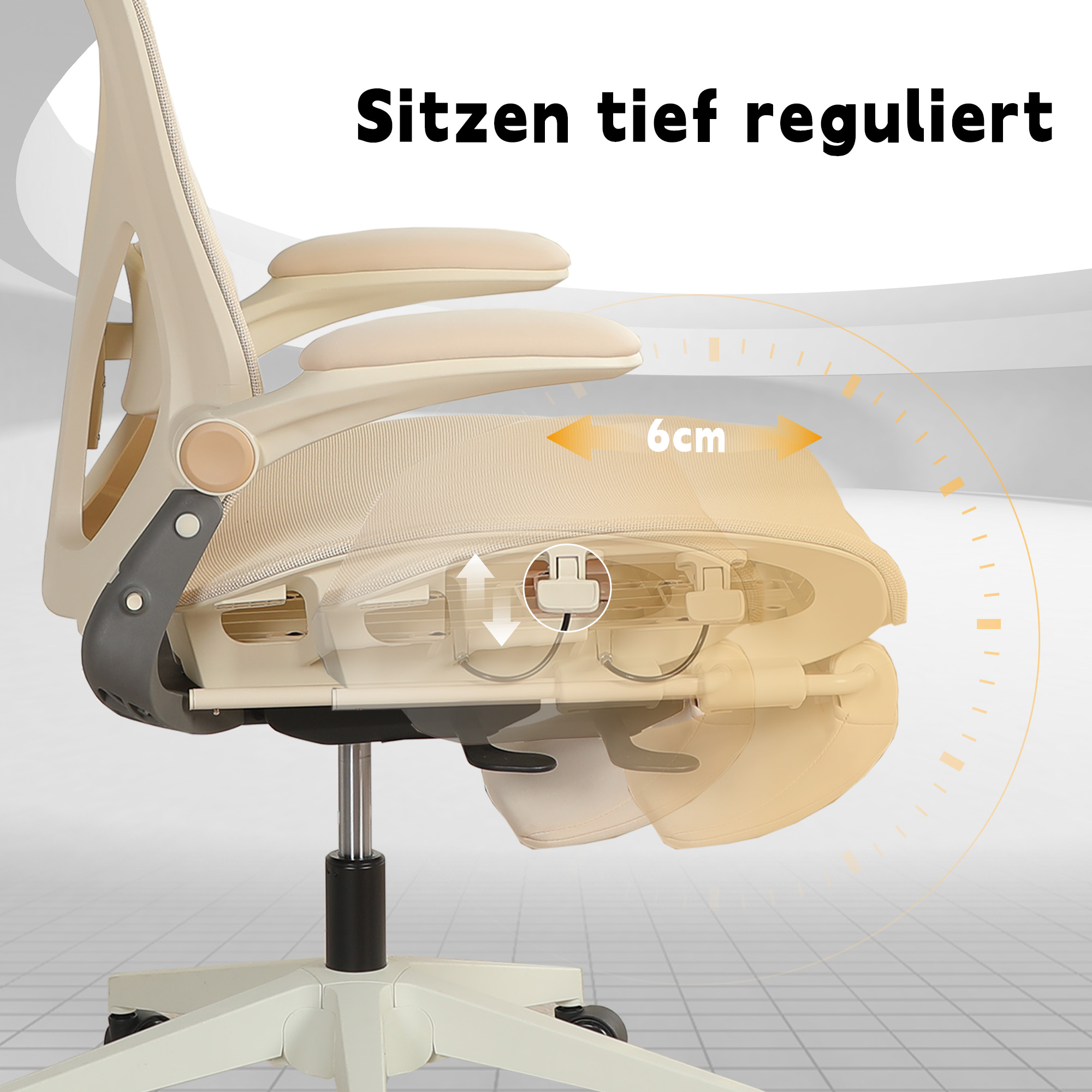 Dossier pliable chaise ergonomique crème