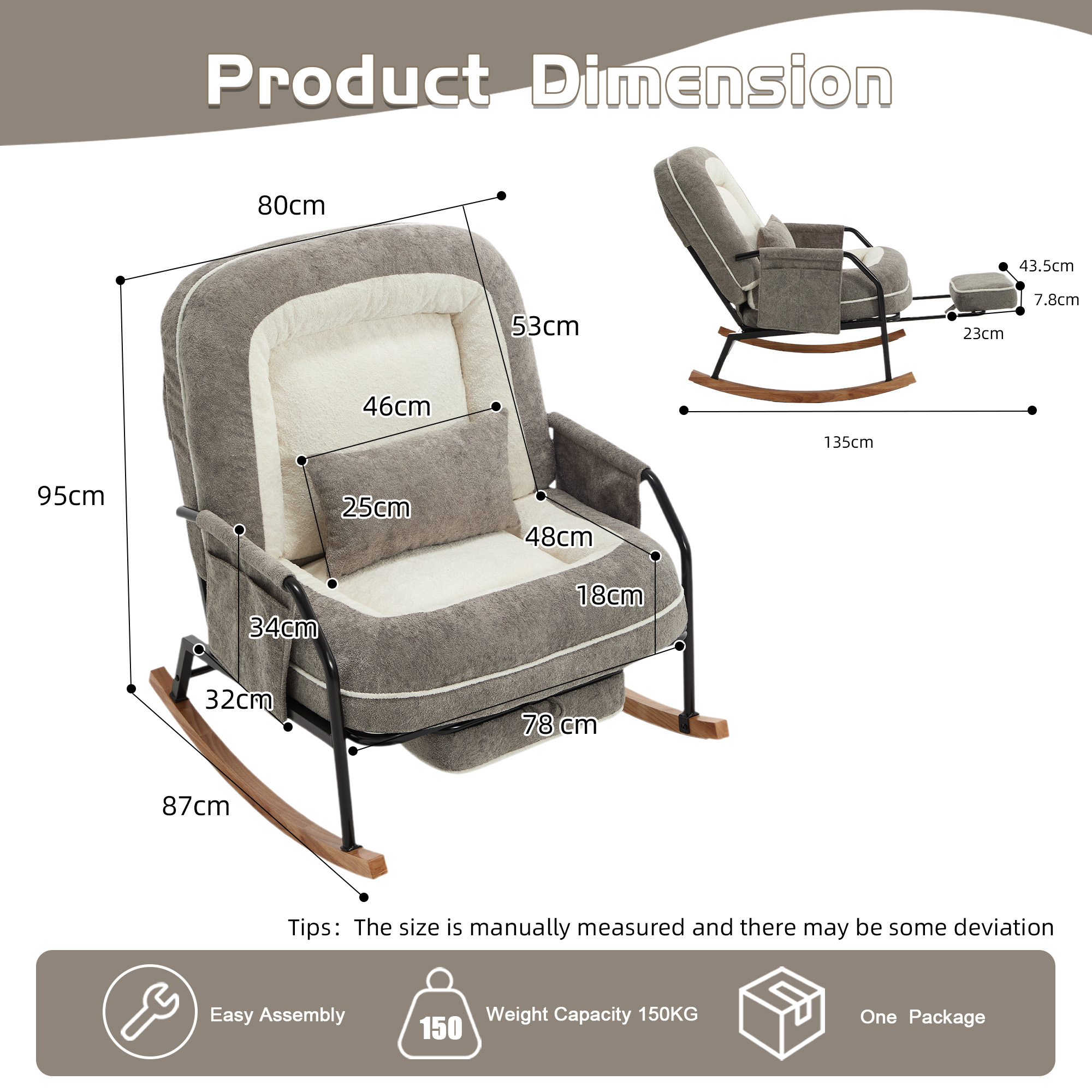 Fauteuil bascule dossier réglable