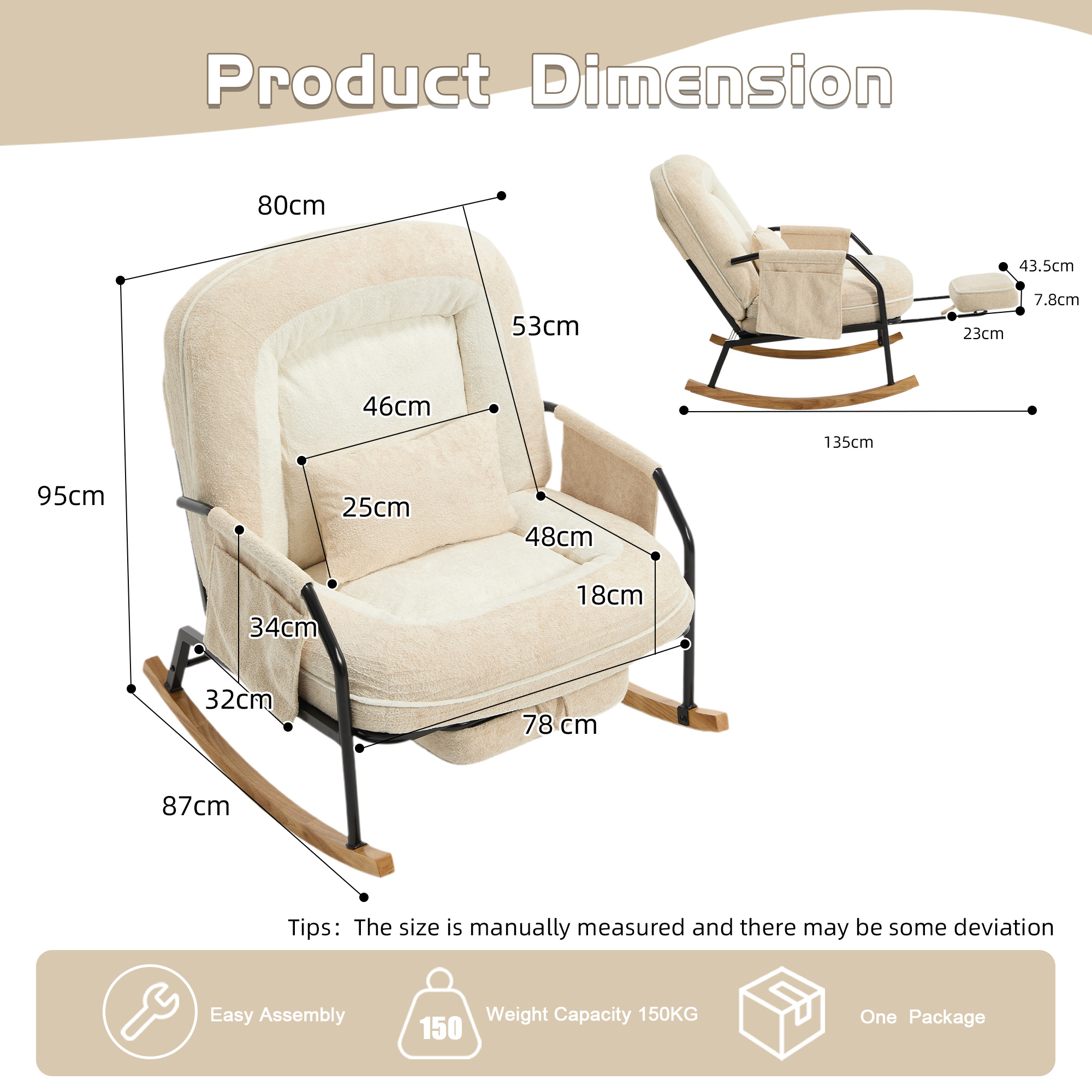 Fauteuil bascule dossier réglable