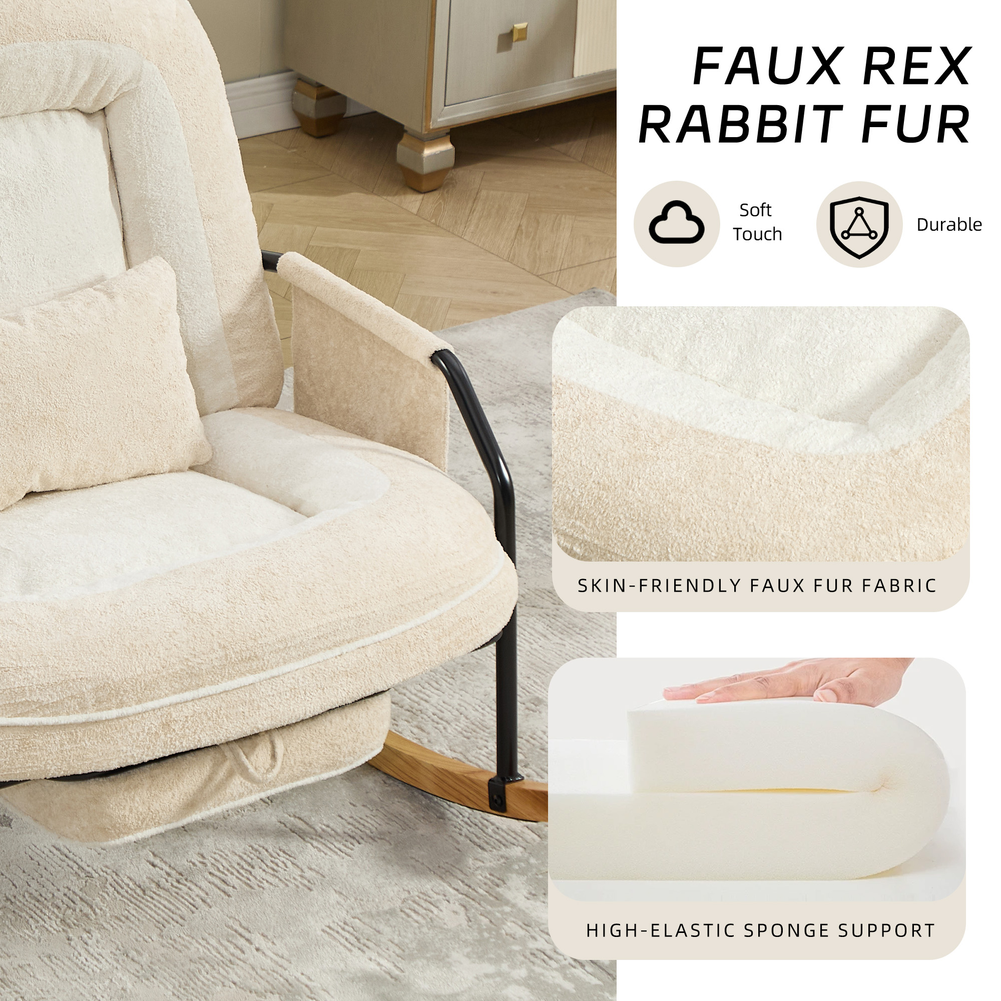 Fauteuil bascule coussin rembourré