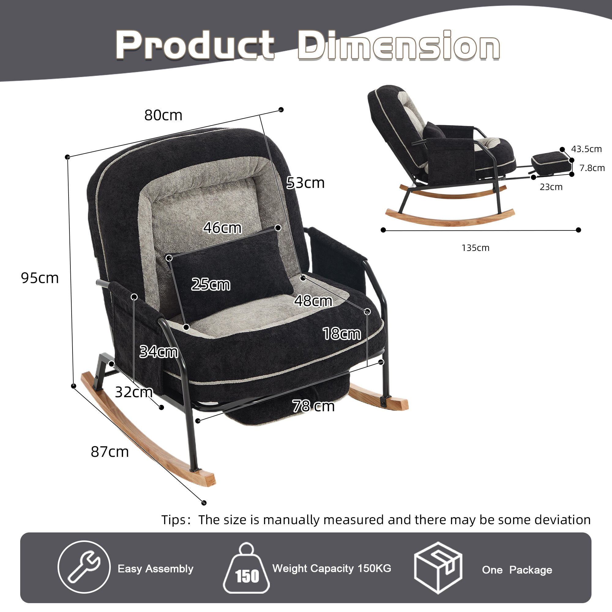 Fauteuil bascule dossier réglable
