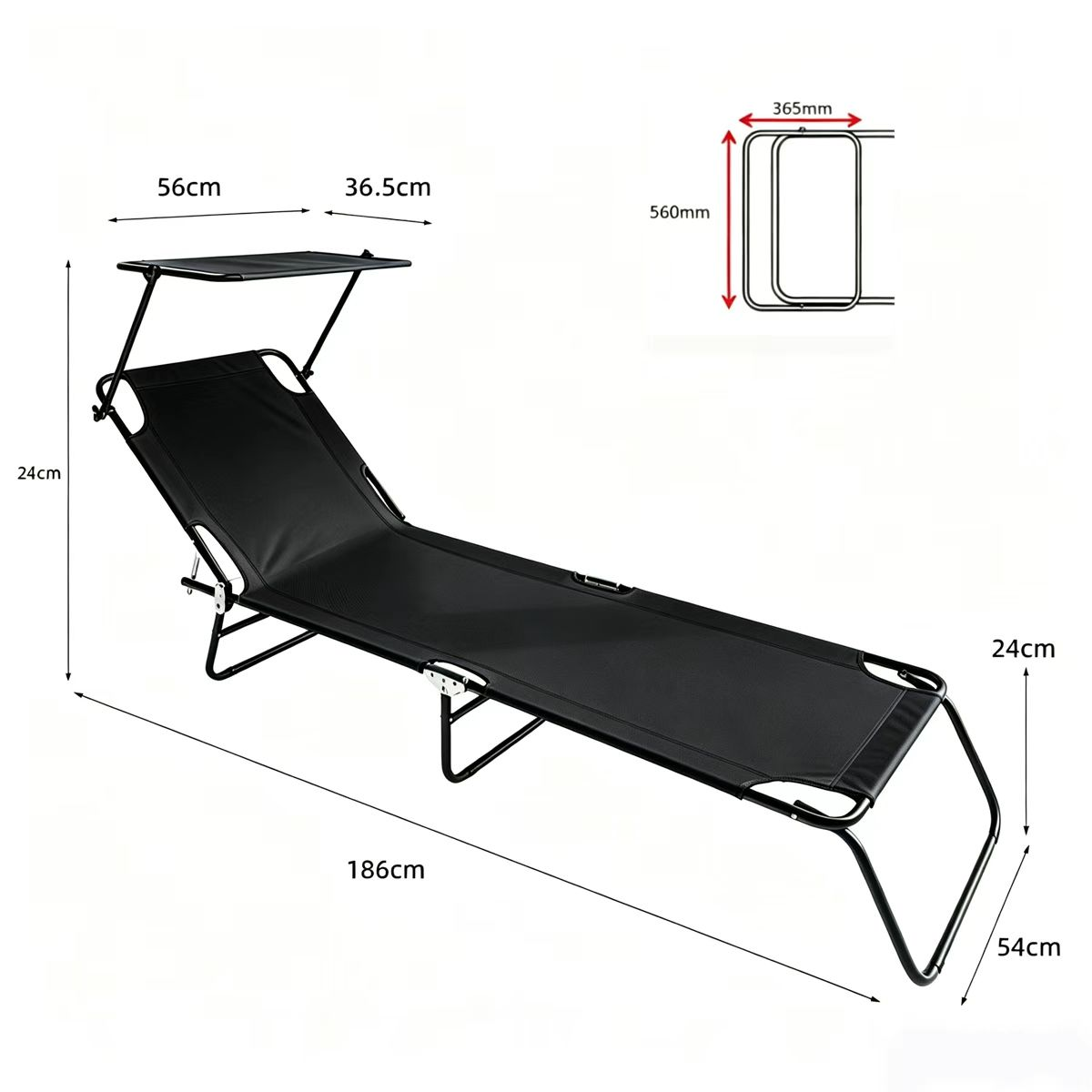 Chaise longue pliable