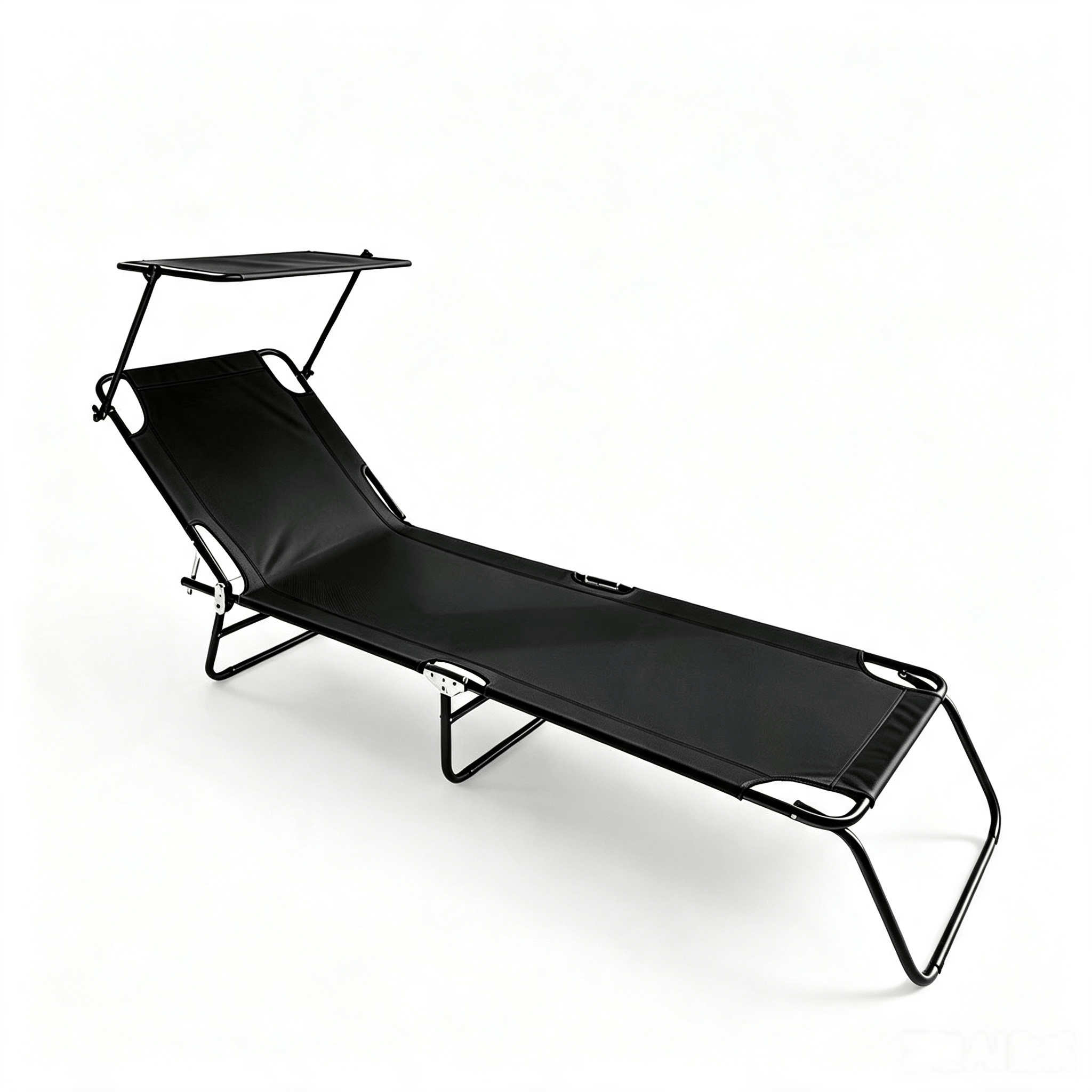 Chaise longue pliante de camping noir