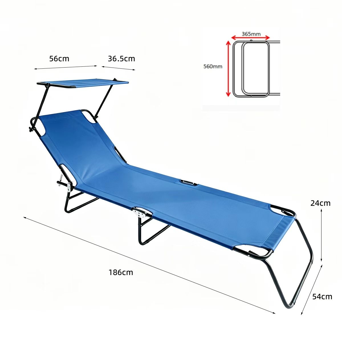Chaise longue pliable