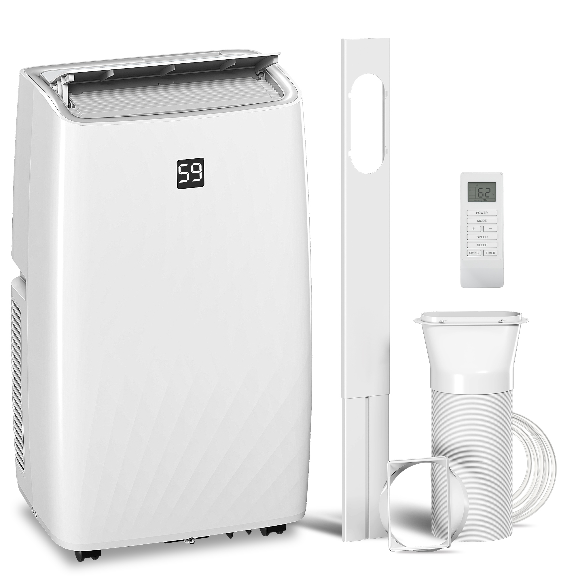 12000 BTU Portable Air Conditioner, AC Unit with Cool, Dehumidifier, Fan, 550 Sq. ft, 24H Timer On Off, Window Kit