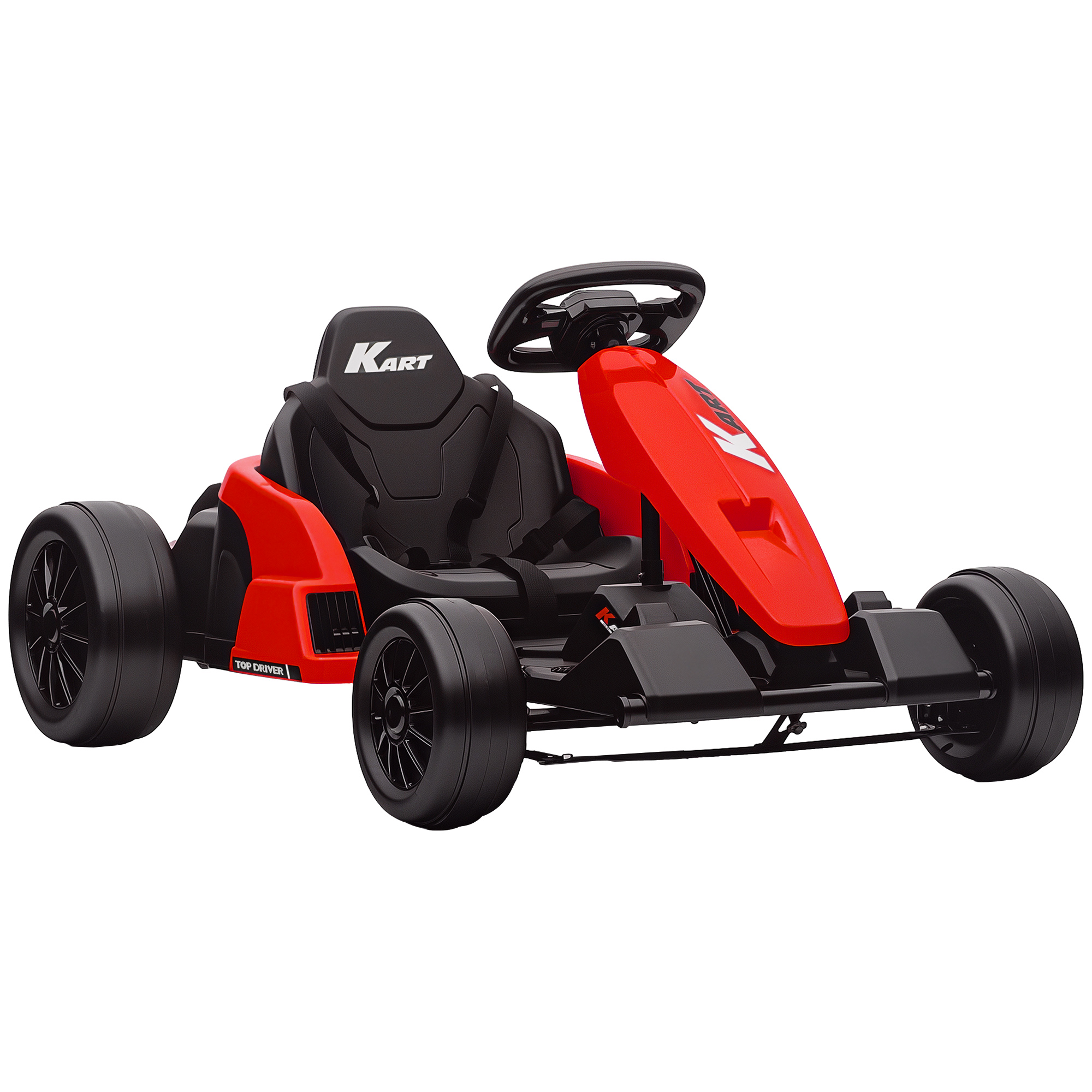 24V Electric Go Kart with Dual 150W Motors, Adjustable Seat & 11.2MPH High Speed, Slow Start, 5-Point Harness, Red