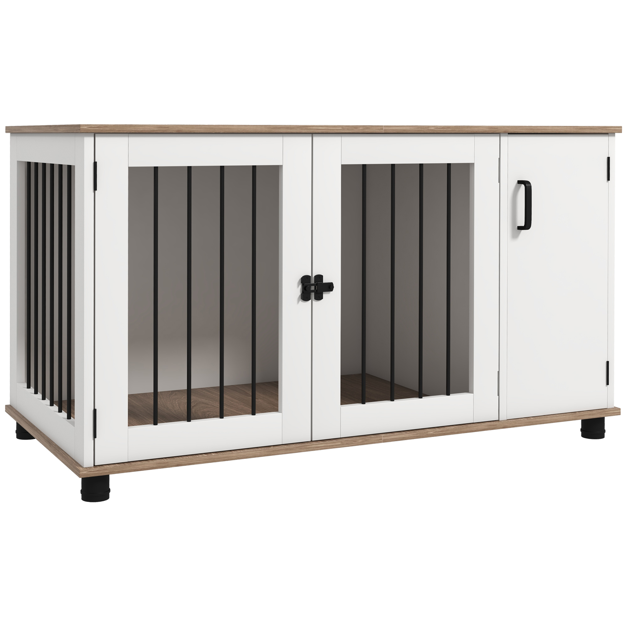 Dog Crate Furniture Side End Table Indoor w/ Storage, Double Doors