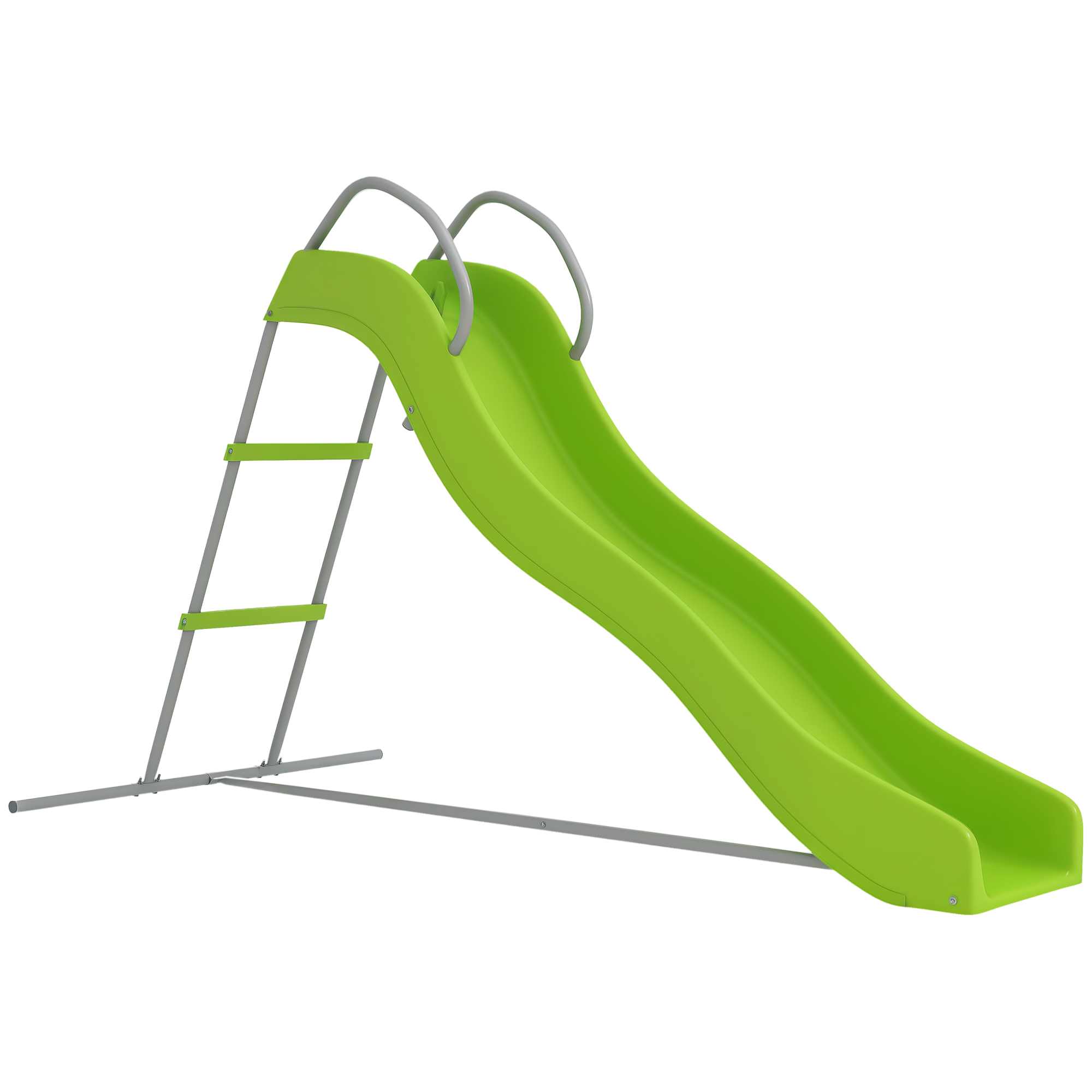 5.7FT Outdoor Slide for Kids Ages 3-8, Climbing Step Ladder, Playground Equipment for Backyard, Garden, Green