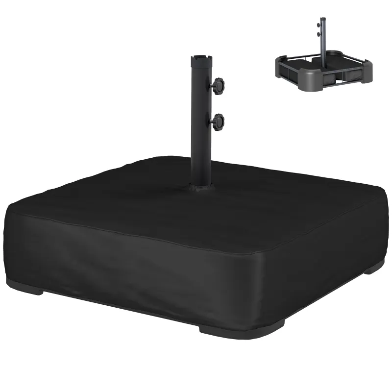 Garden Parasol Base 176 lbs Sand Filled Heavy Duty Stand for Cantilever Umbrellas and 1.9" Poles Black