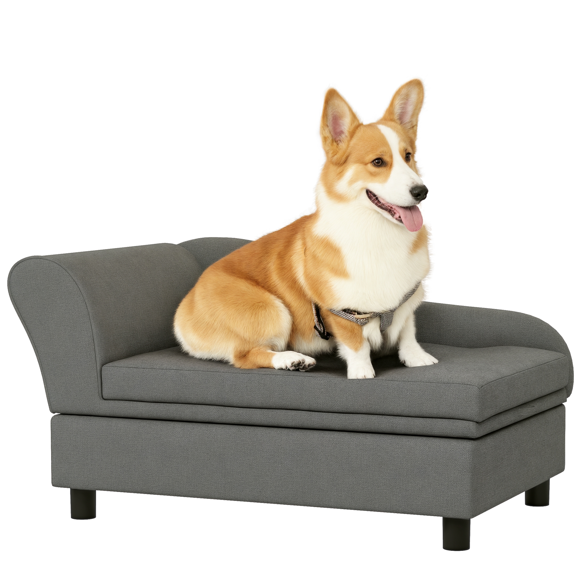 Pet Sofa Dog Sofa for Small Dogs with Storage, Gray