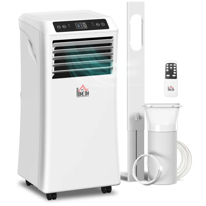 8000 BTU Mobile Portable Air Conditioner with Cooling, Dehumidifier and Ventilating, 2 Speed Fans, 24-Hour Timer, White