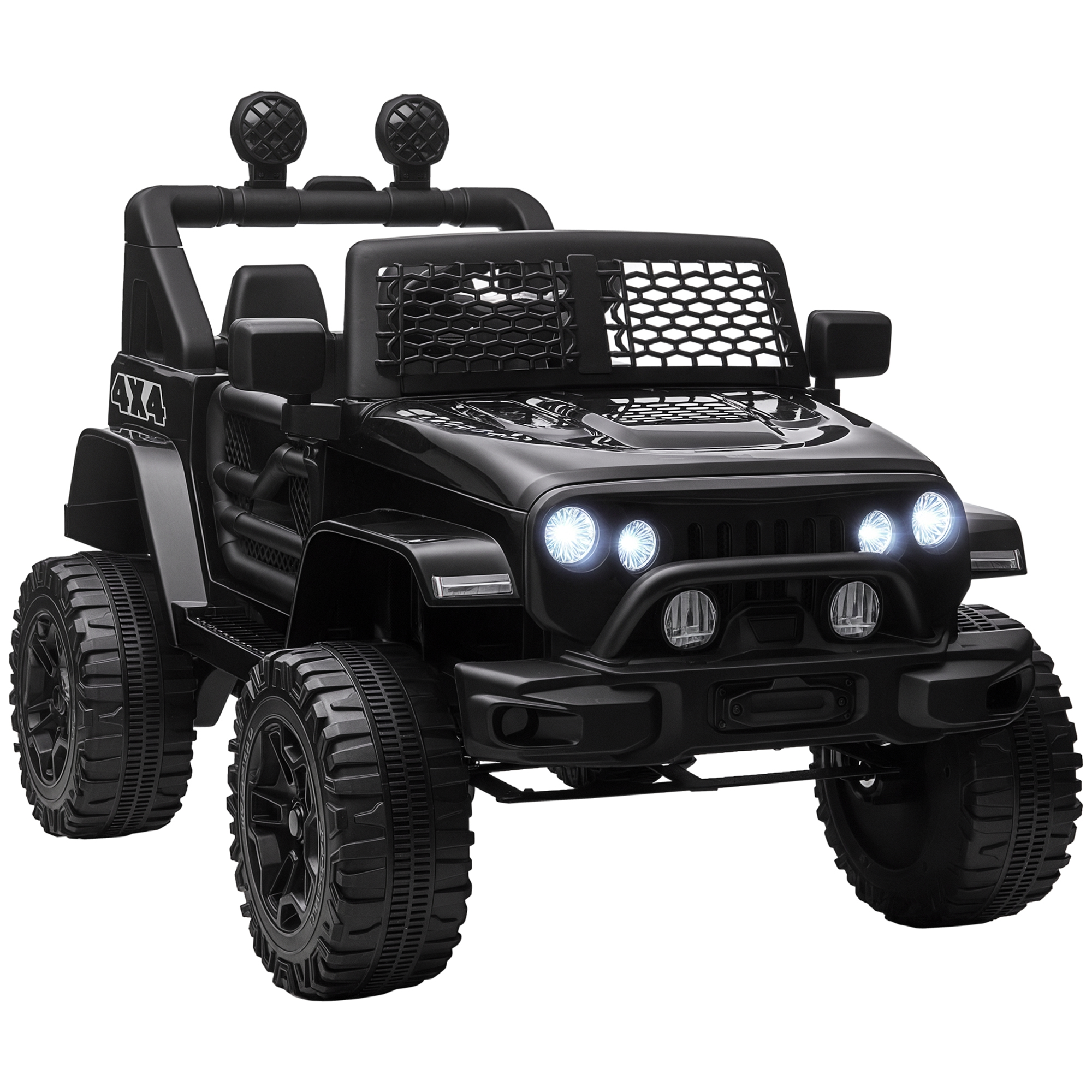  12V Battery Powered Kids Ride On Car Off Road Truck Toy w/ Parent Remote, Black