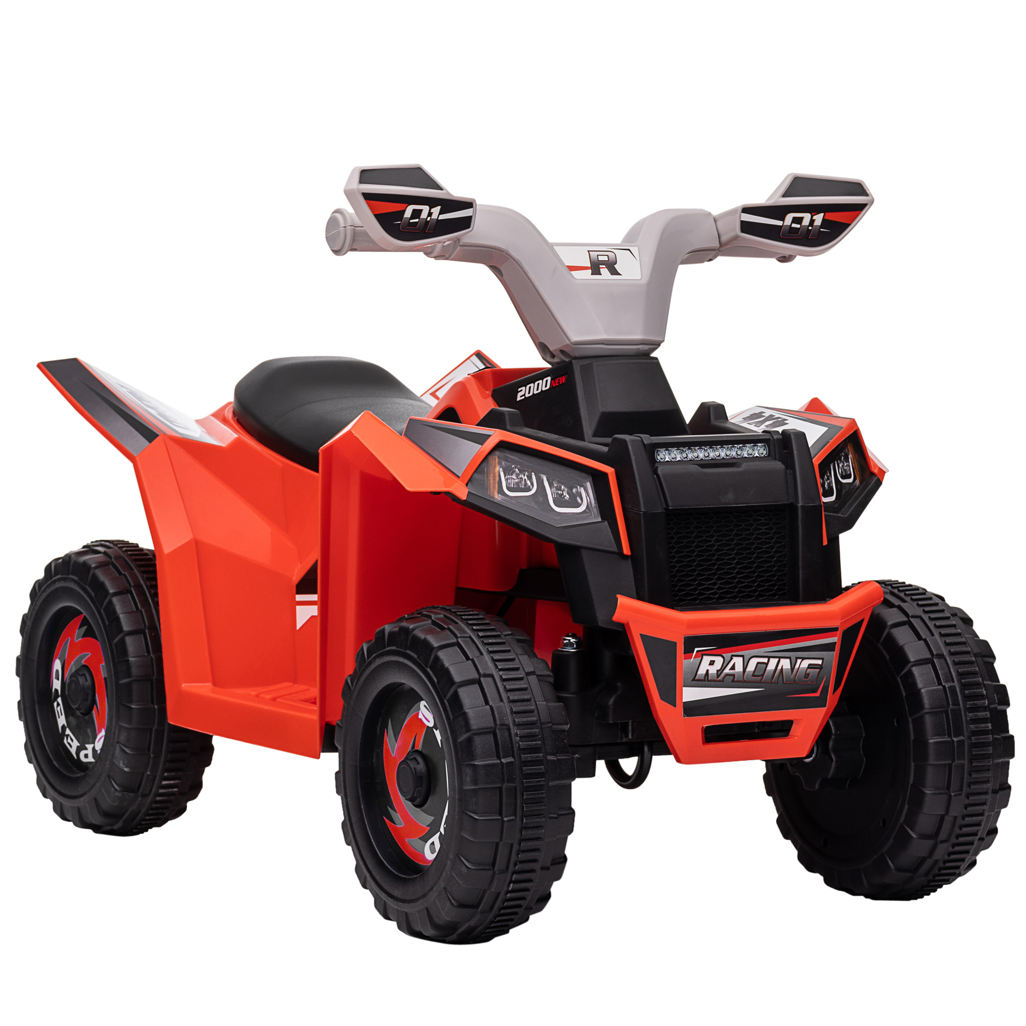 6V Electric Toy Car with Forward Backward, Wear-Resistant Wheels for Ages 18-36 Months, Red