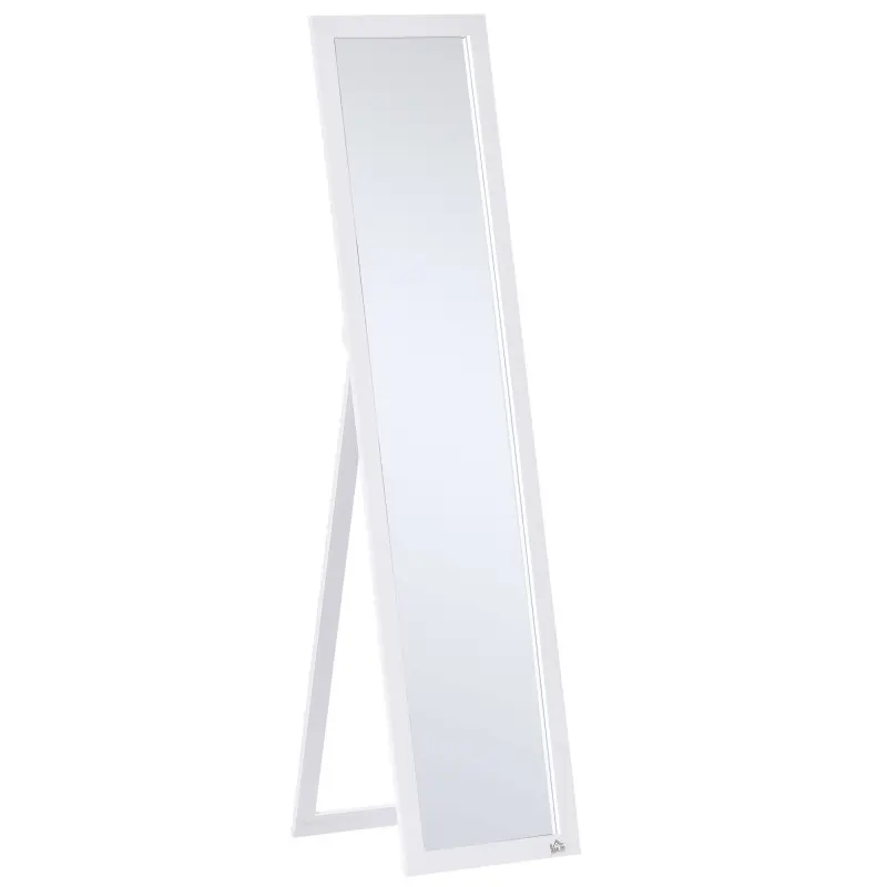 Full Length Glass Mirror, Freestanding or Wall Mounted Dress Mirror for Bedroom, Living Room, Bathroom, White
