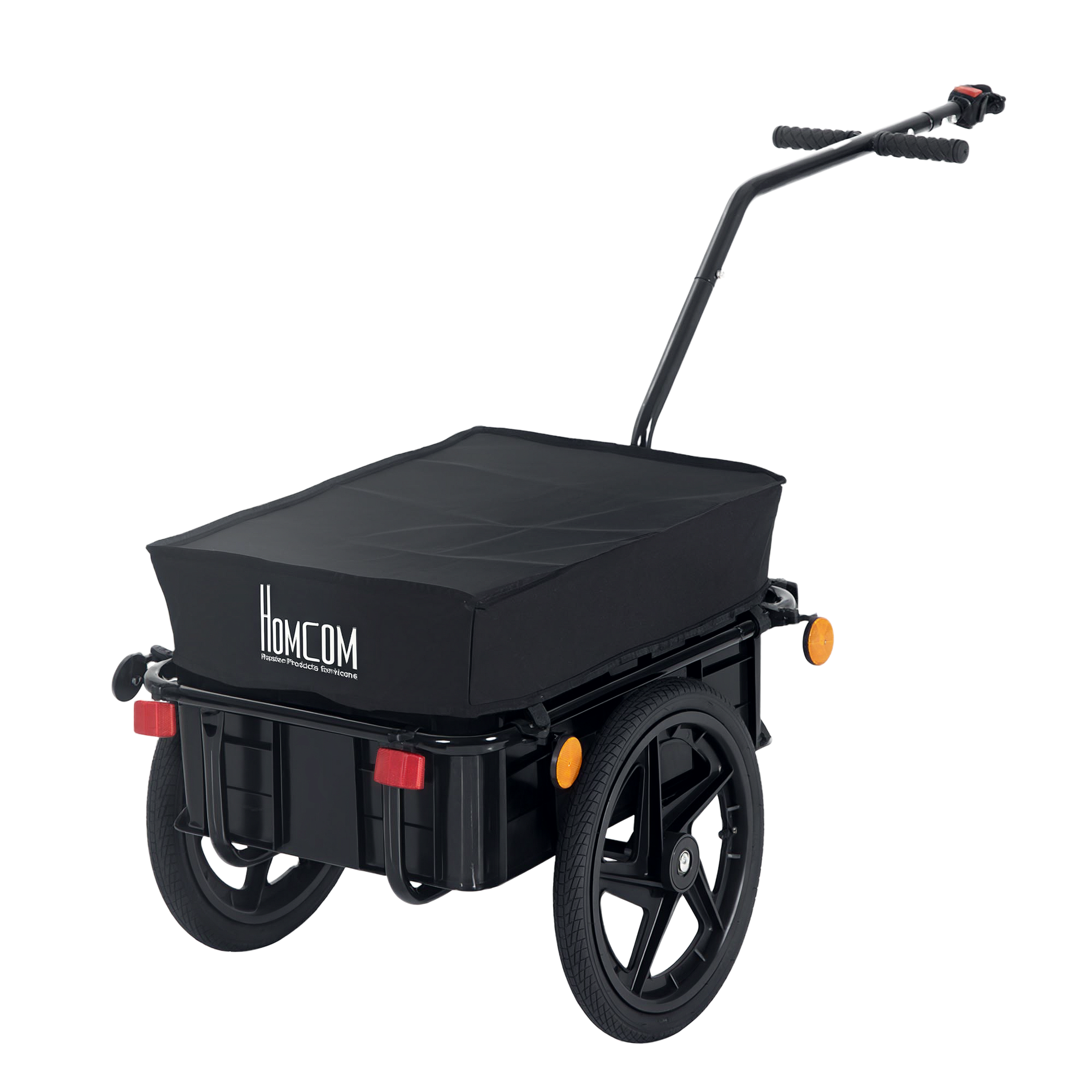 Bicycle Cargo Trailer with Removable Box and Waterproof Cover, Bike Wagon Trailer with Two 16in Wheels