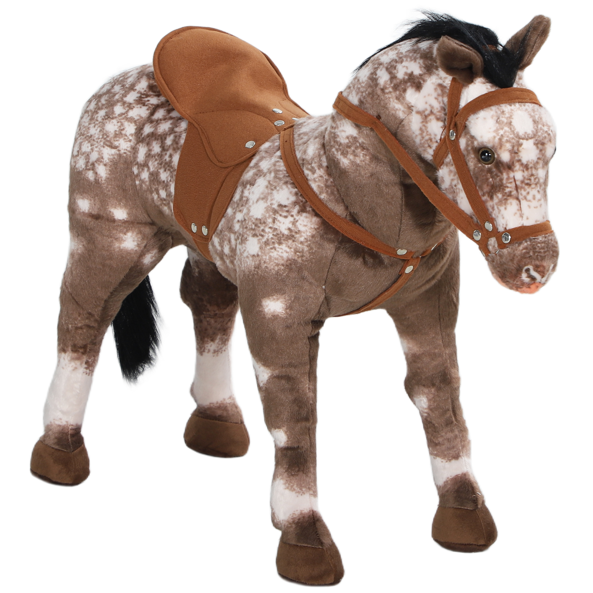 Kids Ride on Horse with Neighing Sound, Saddle for Ages 3-8