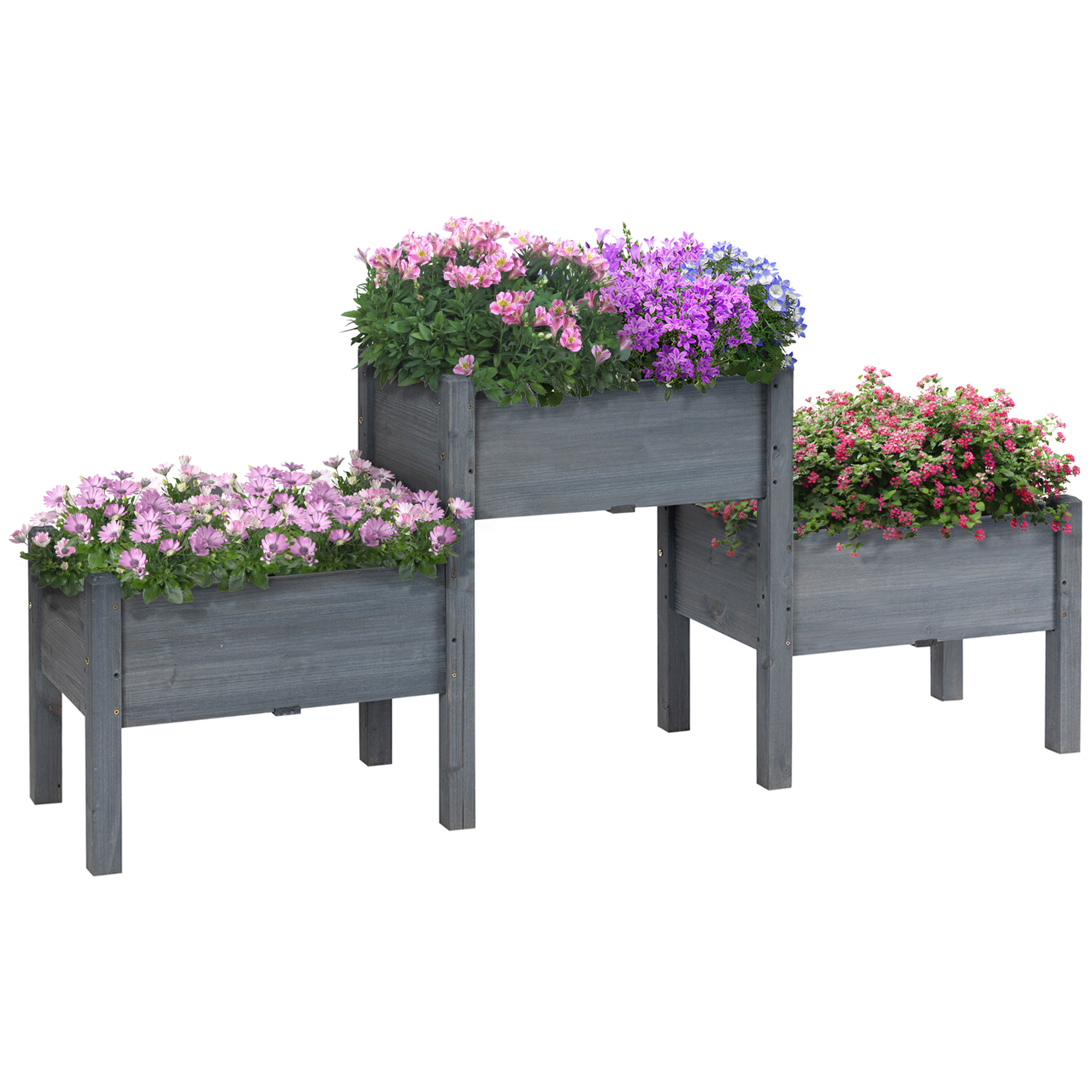 3 Tier Raised Garden Bed Freestanding Planter Box for Vegetables, Herb, Flowers