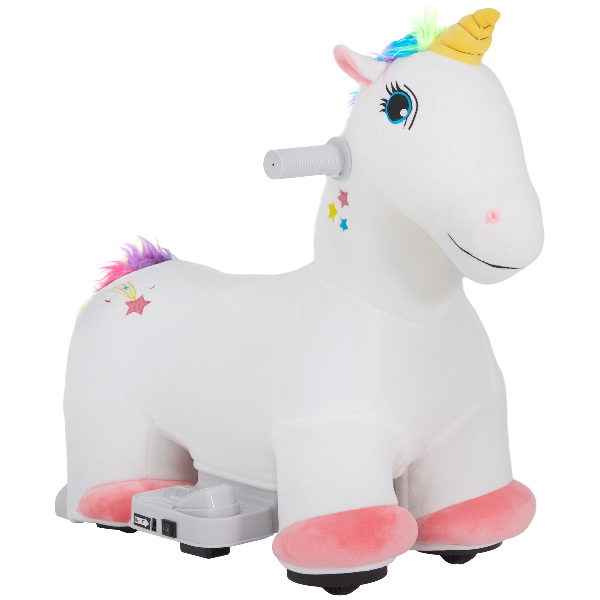 Kids Ride on Unicorn, 6V Battery Powered Electric Ride on Animal Toy w/ Music Forward, Foot Pedal for Aged 18-36 Months
