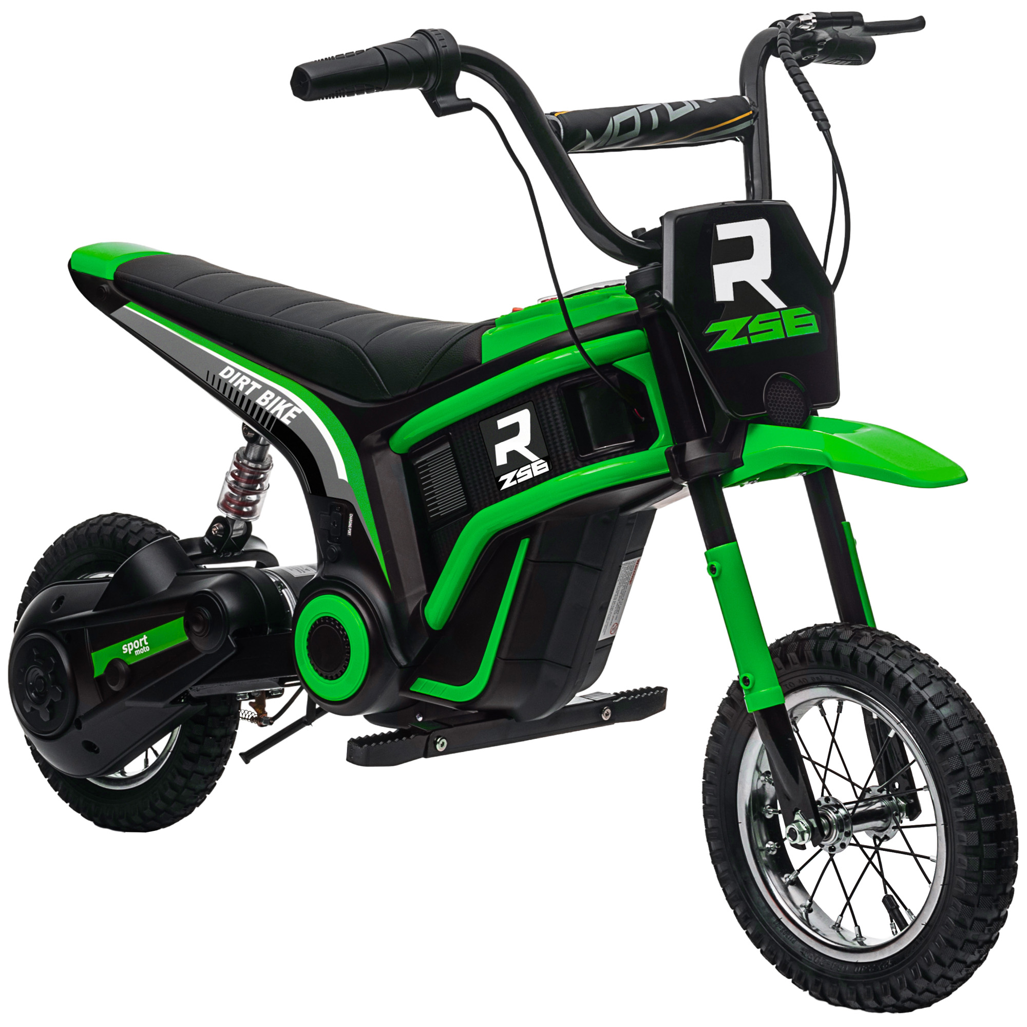 24V 350W Electric Dirt Bike Up to 15 MPH w/ Twist Grip Throttle, Green