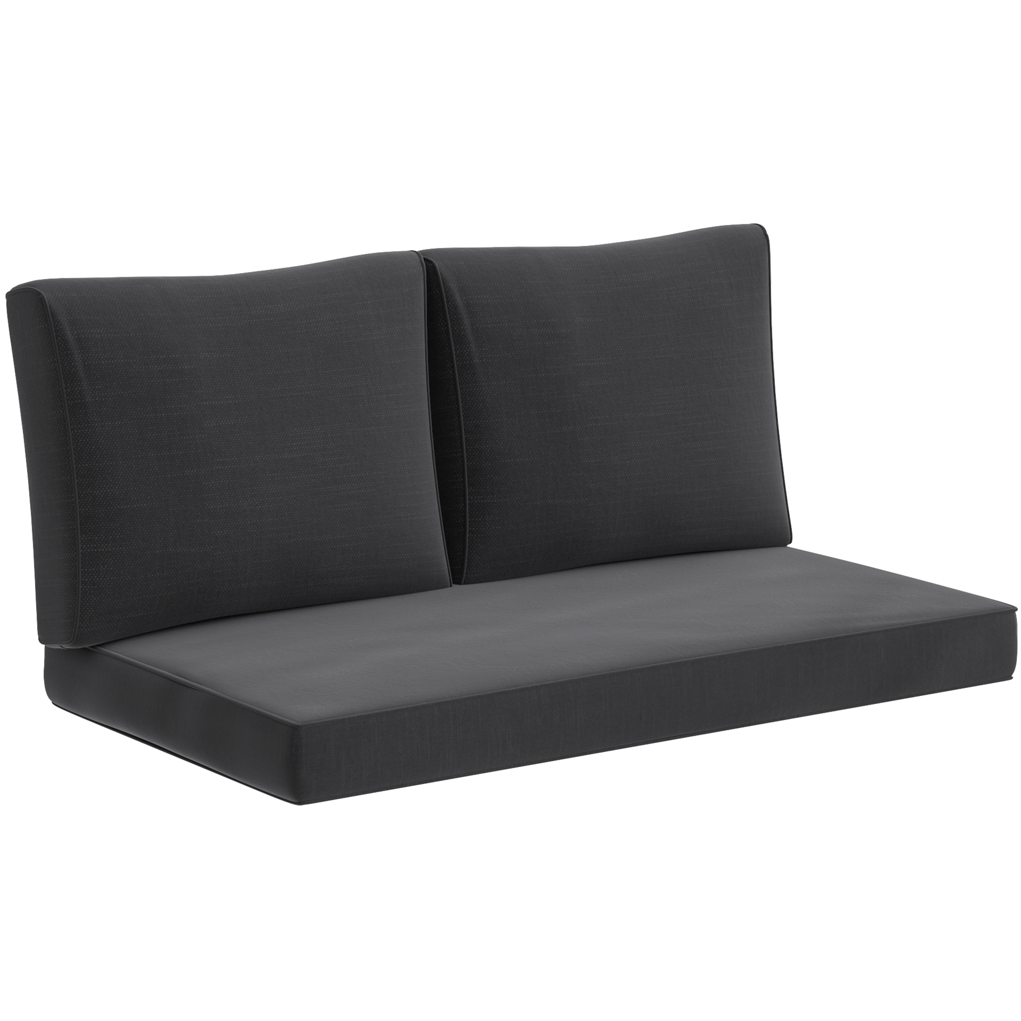 2 Seat Patio Furniture Cushions, Thick Outdoor Loveseat Cushion Set with Removable Cover, 46x26x5 in, Black